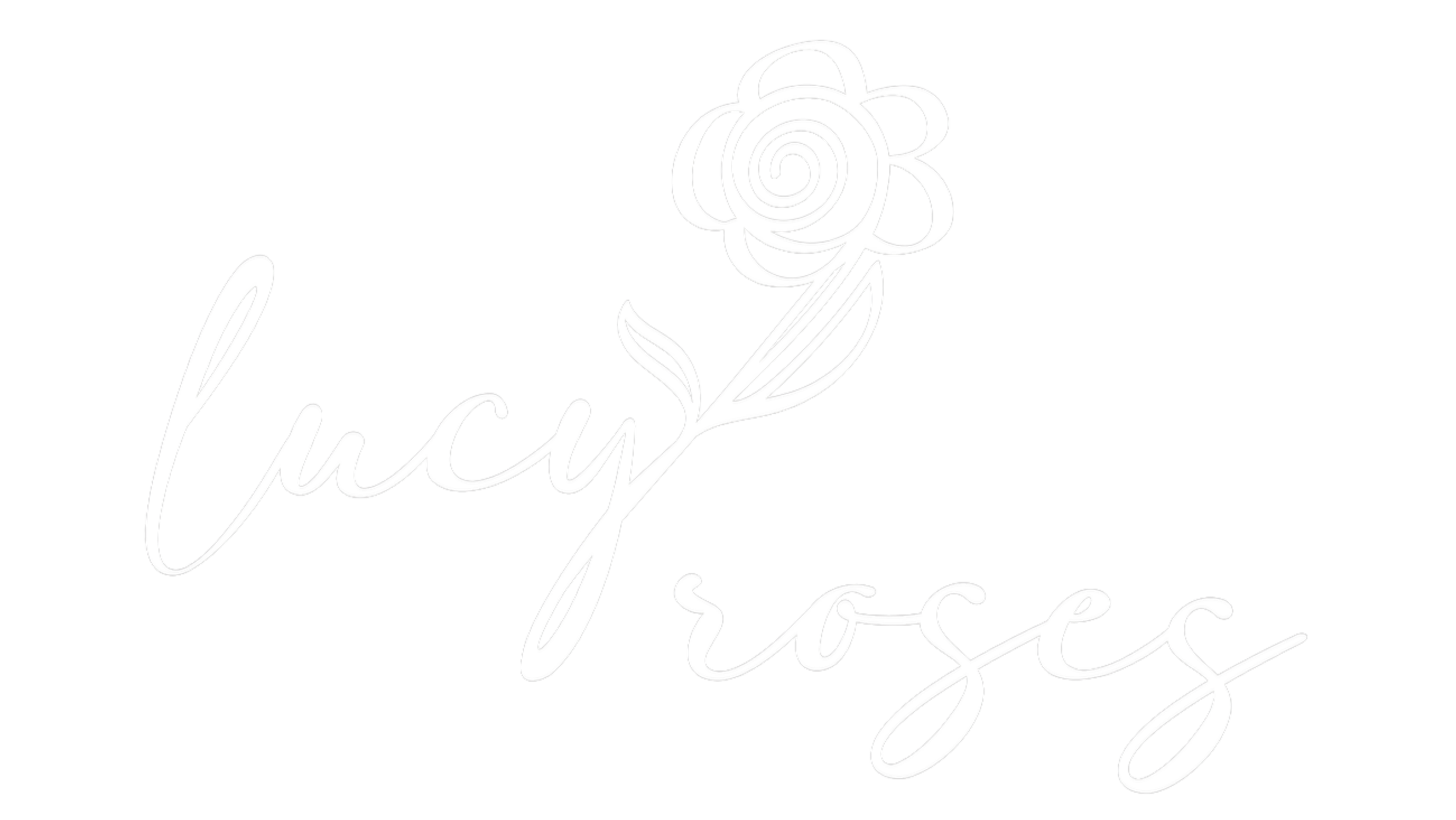 White handwritten-style text says "lucky is good" against a black background, with a stylized white rose illustration above the text.