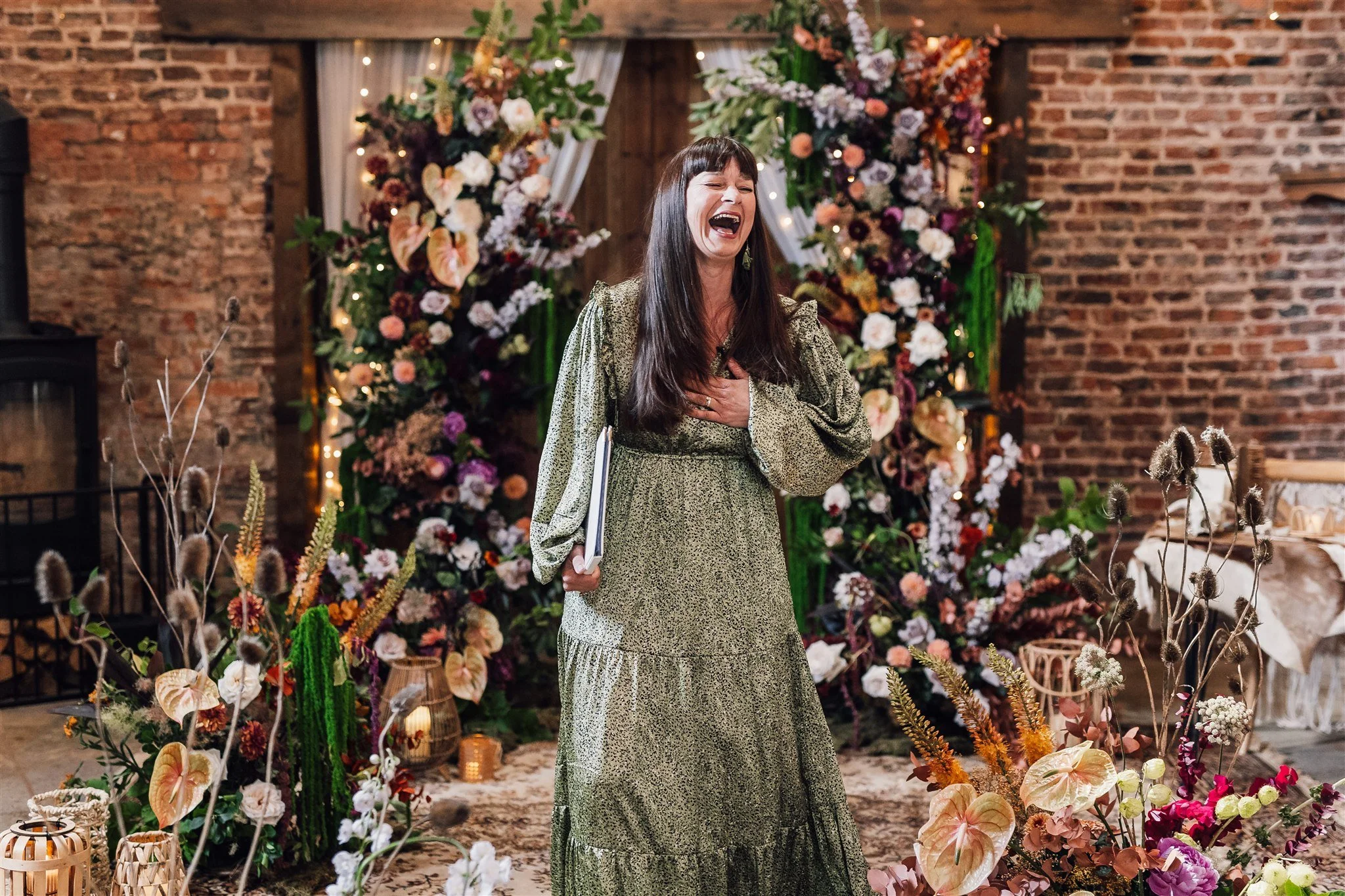 Boho Ceremonies Celebrant Laughing During The Ceremony