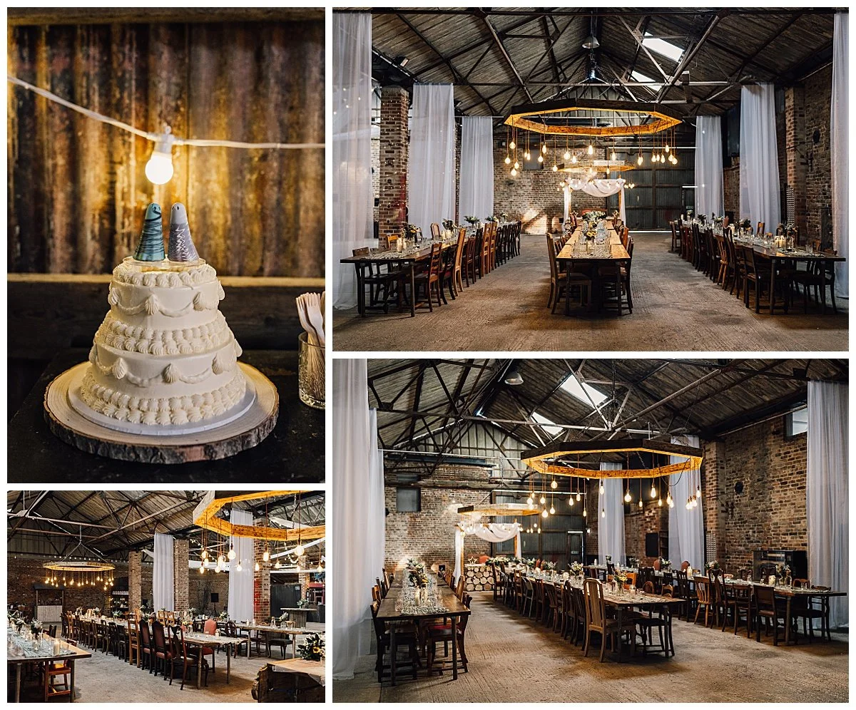 White Sykes Fields Interior Photos/ Reception Room inside a barn