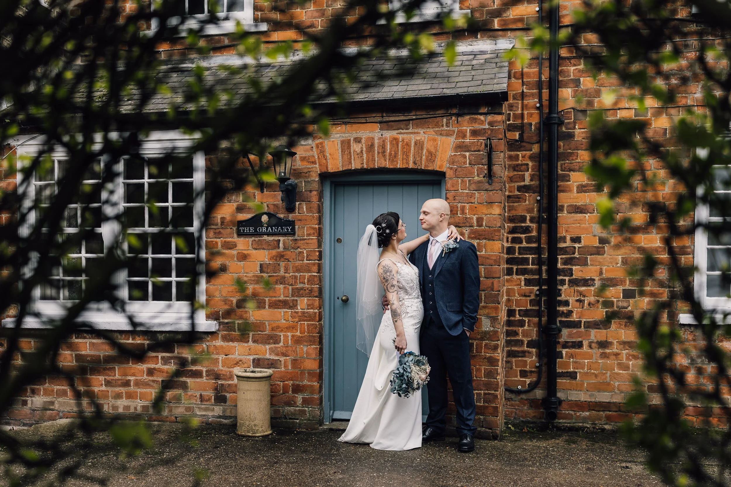 A couple outside Tickton Grange Hotel