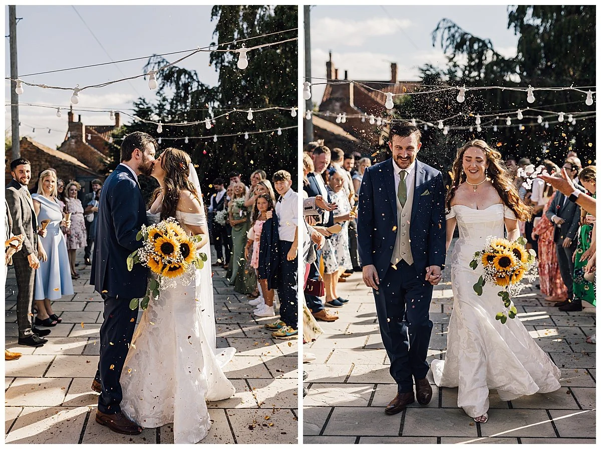Bride & Groom Confetti Shot outside at White Sykes Fields
