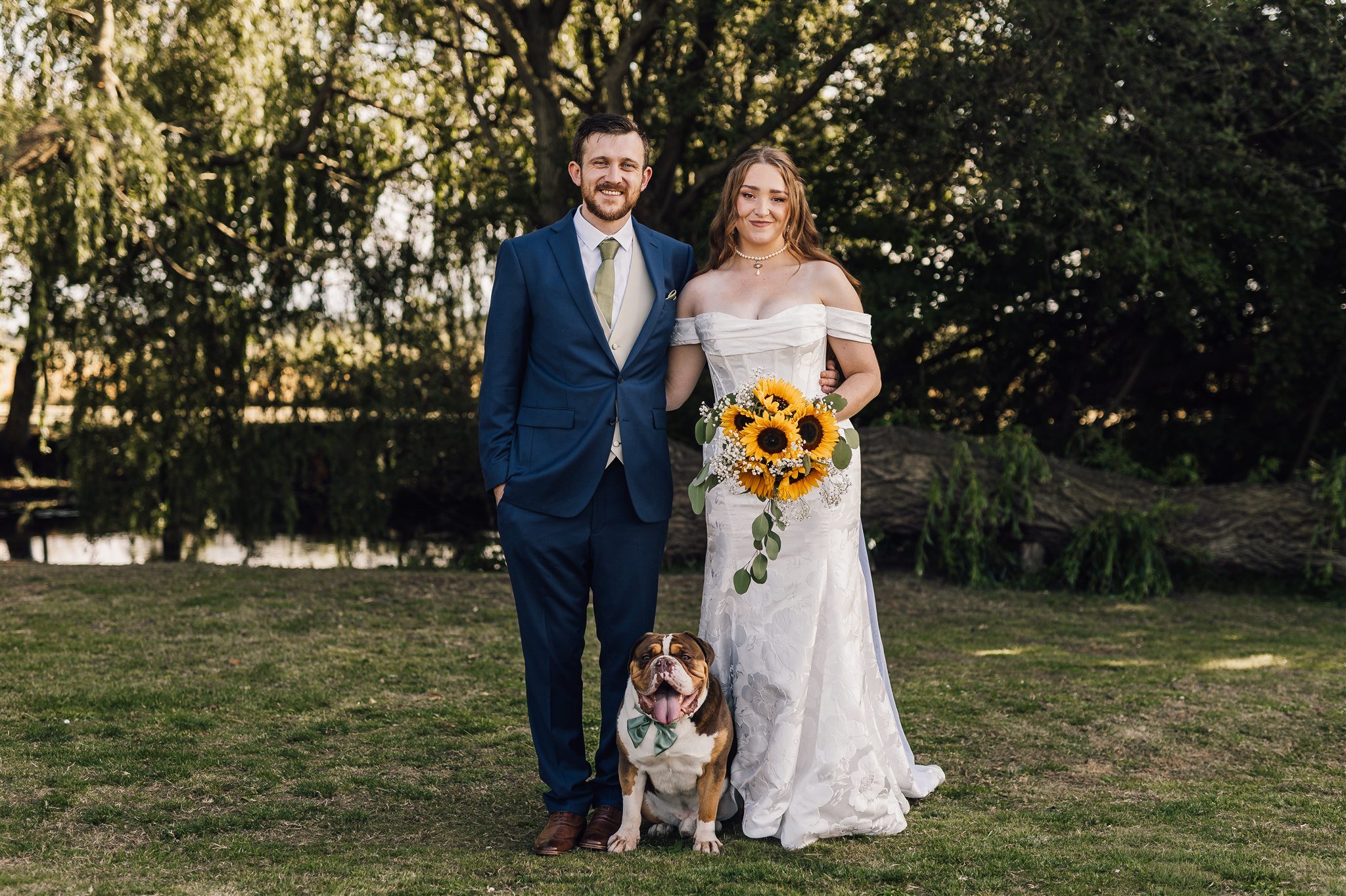 Bride, Groom and Dog at Lake White Syke Fields
