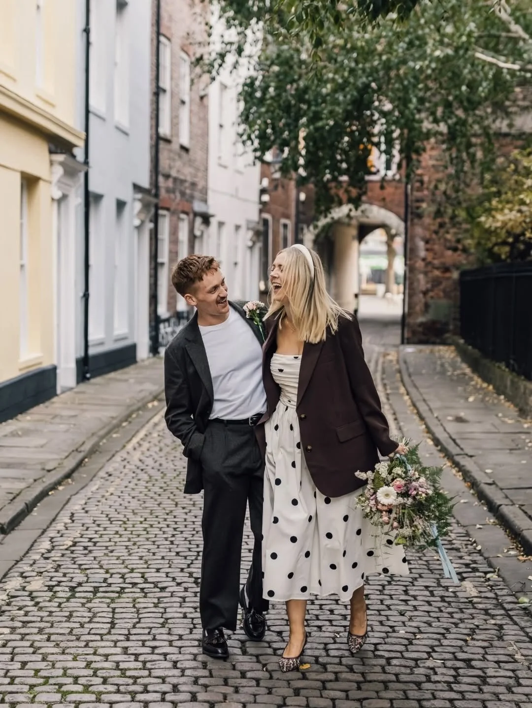 Wedding Couple Walking down Princes Street, Hull