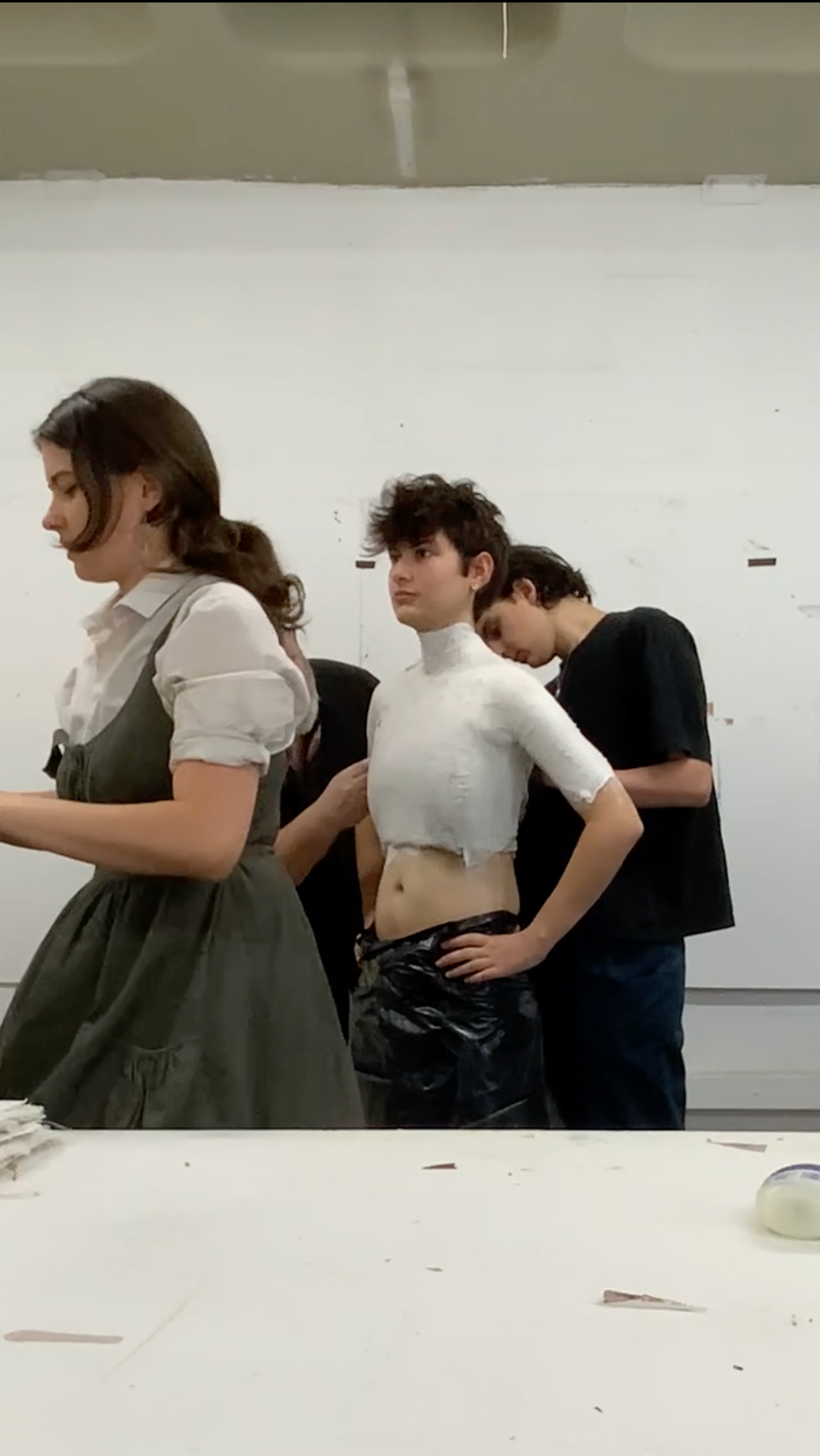 Torso cast using plaster bandage