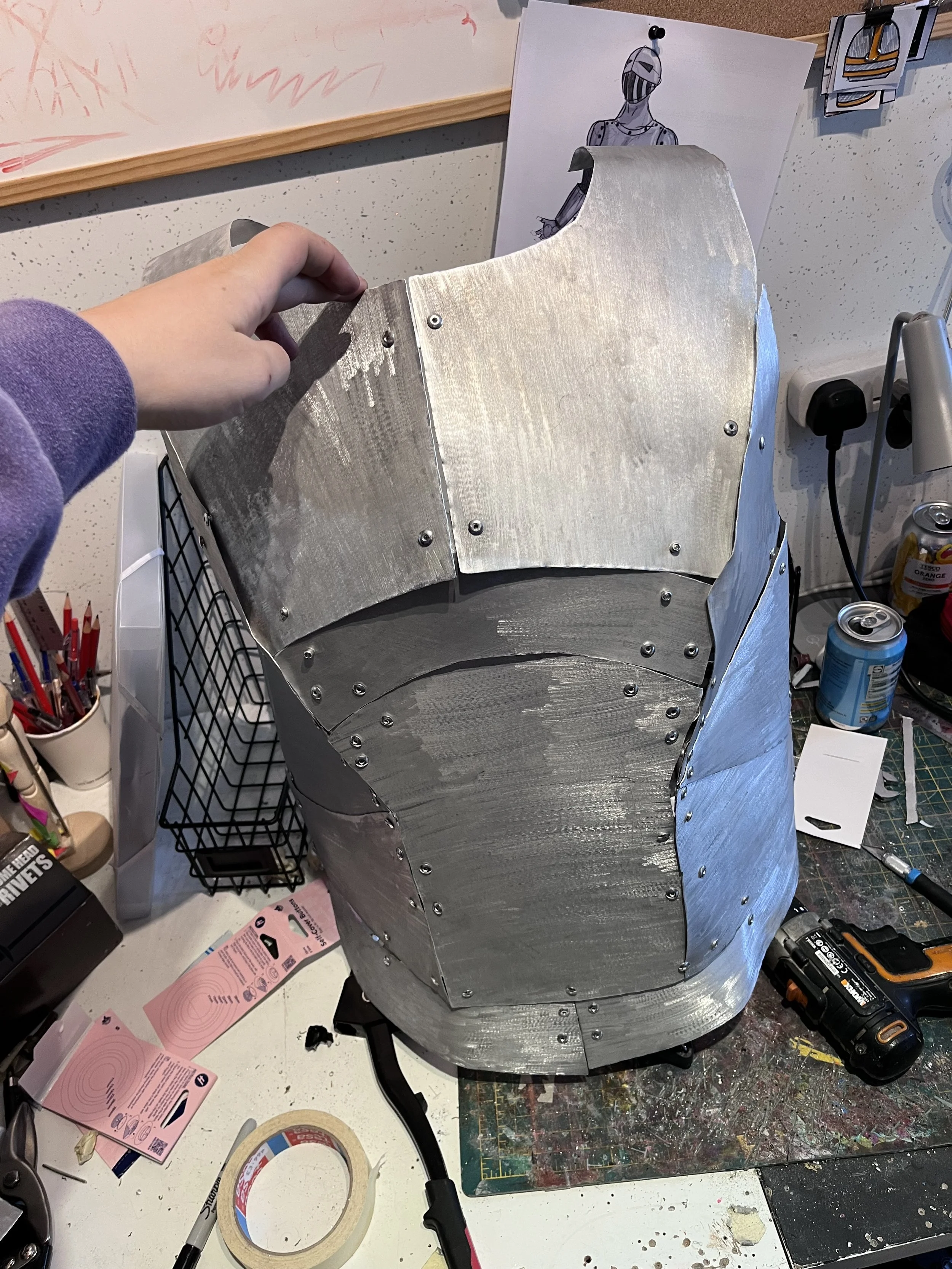 Joining the chest plate panels