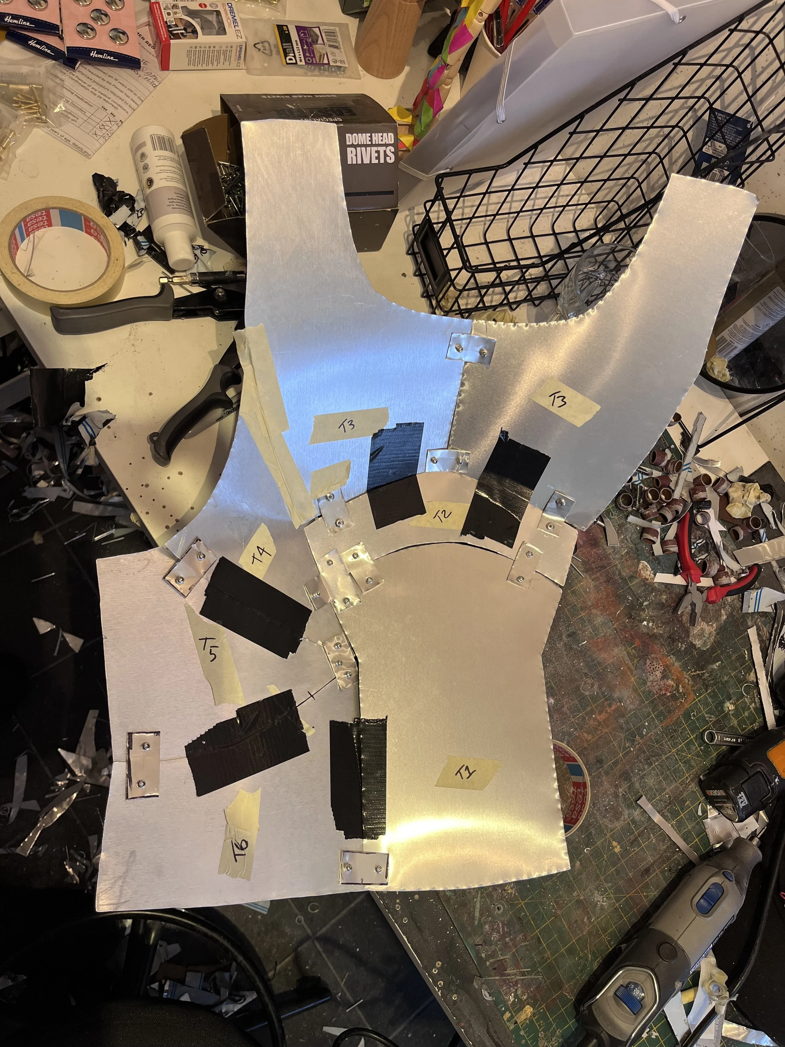 Joining the chest plate panels