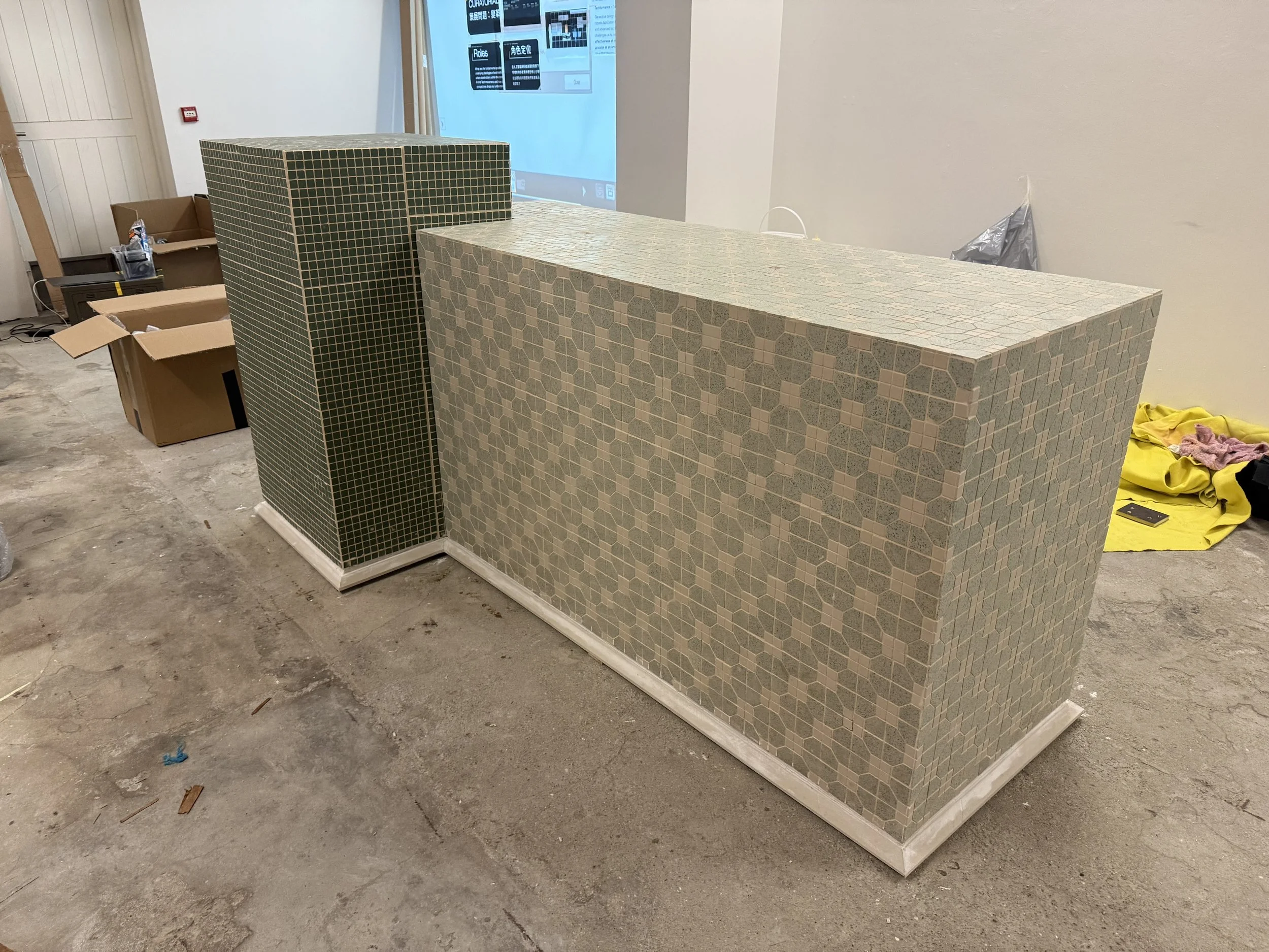 Positioning the plinths 