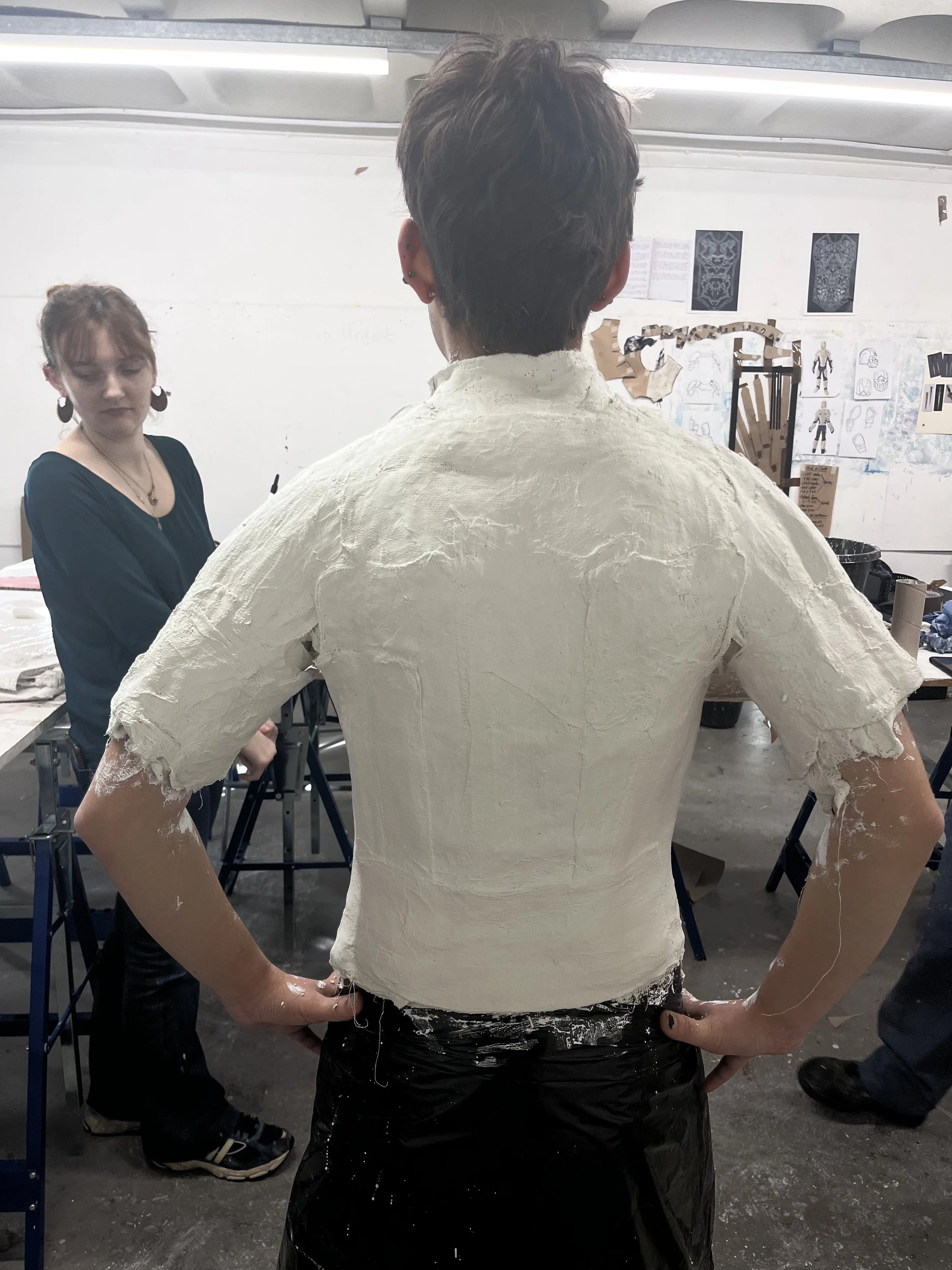 Torso cast using plaster bandage