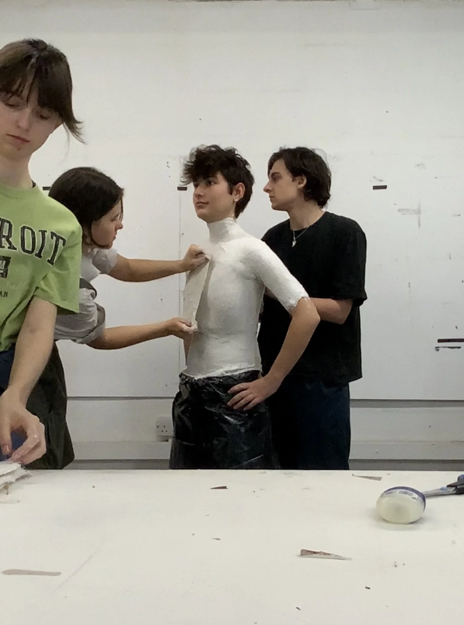 Torso cast using plaster bandage