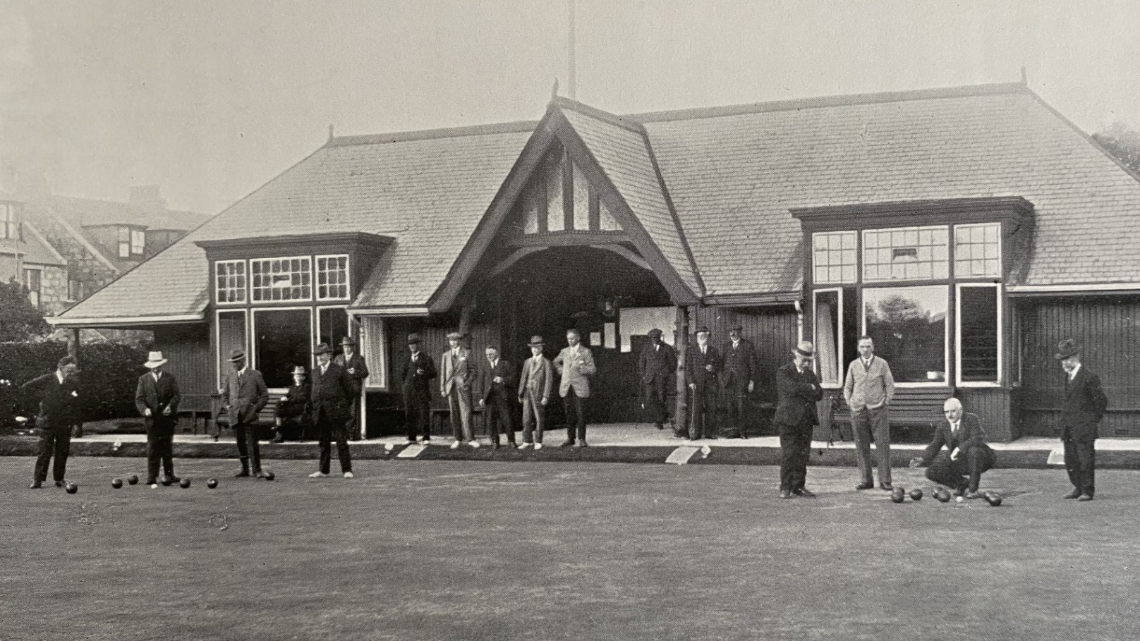 Historical photo of the Aberdeen Bowling Club venue.