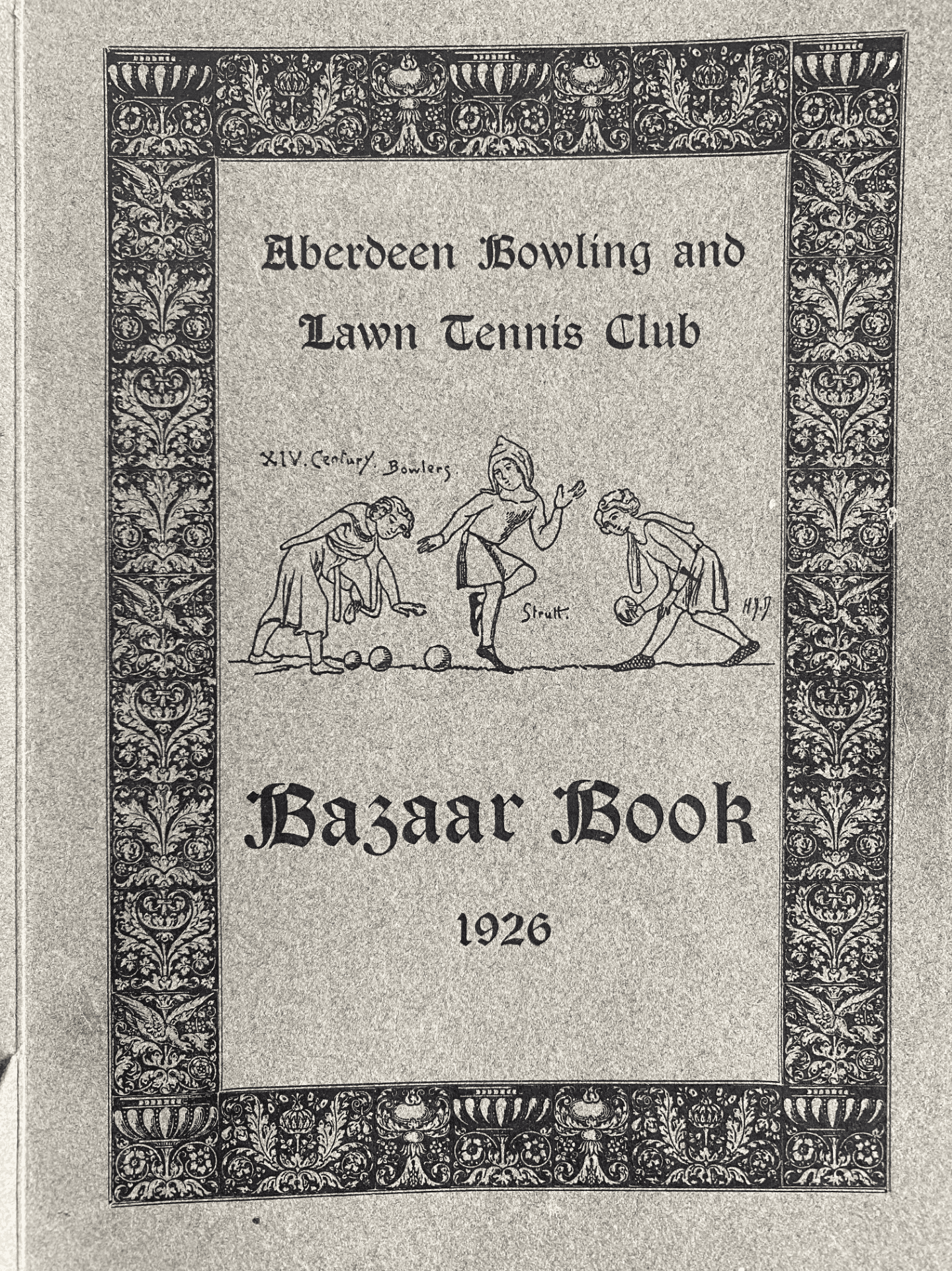 Historical image of the Aberdeen Bowling Club centenary booklet with the date 1926 on the cover.