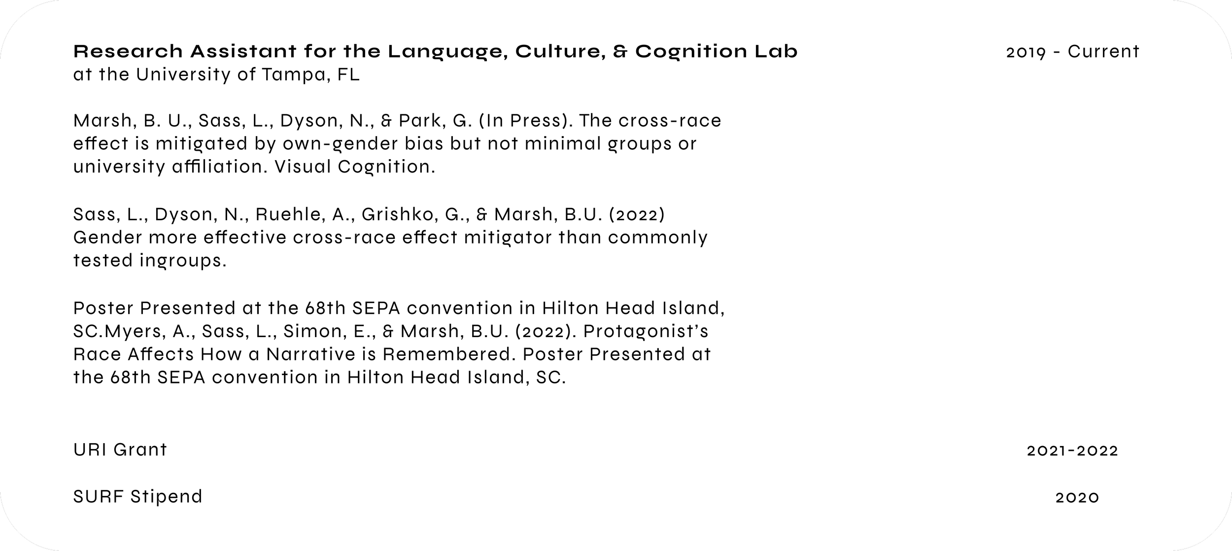 Text on a presentation slide listing research work related to gender bias and race, with details of authors, publication years, and conference information.
