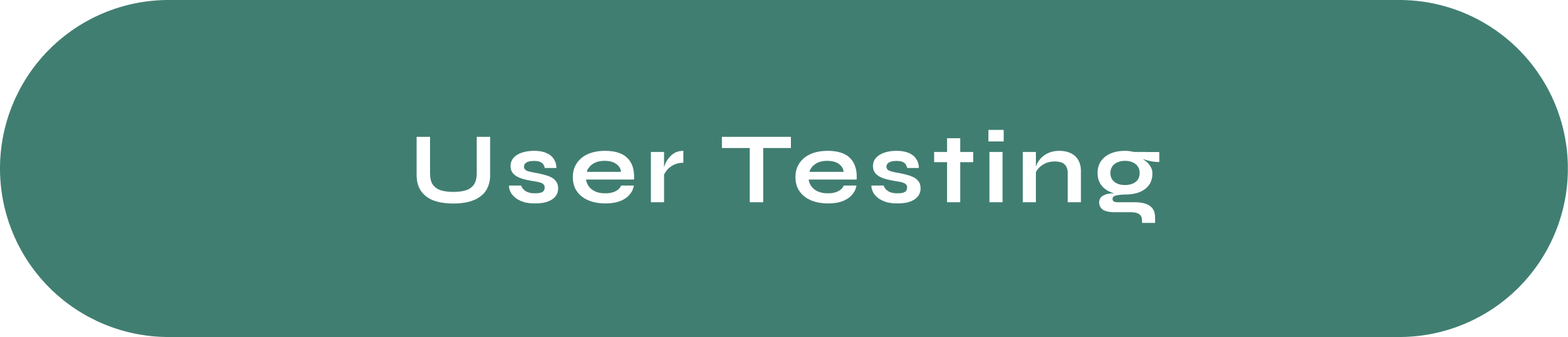 Green rounded button with white text that says 'User Testing'.
