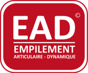 Logo rouge avec le texte blanc 'EAD EMPILEMENT ARTICULAIRE - DYNAMIQUE'.