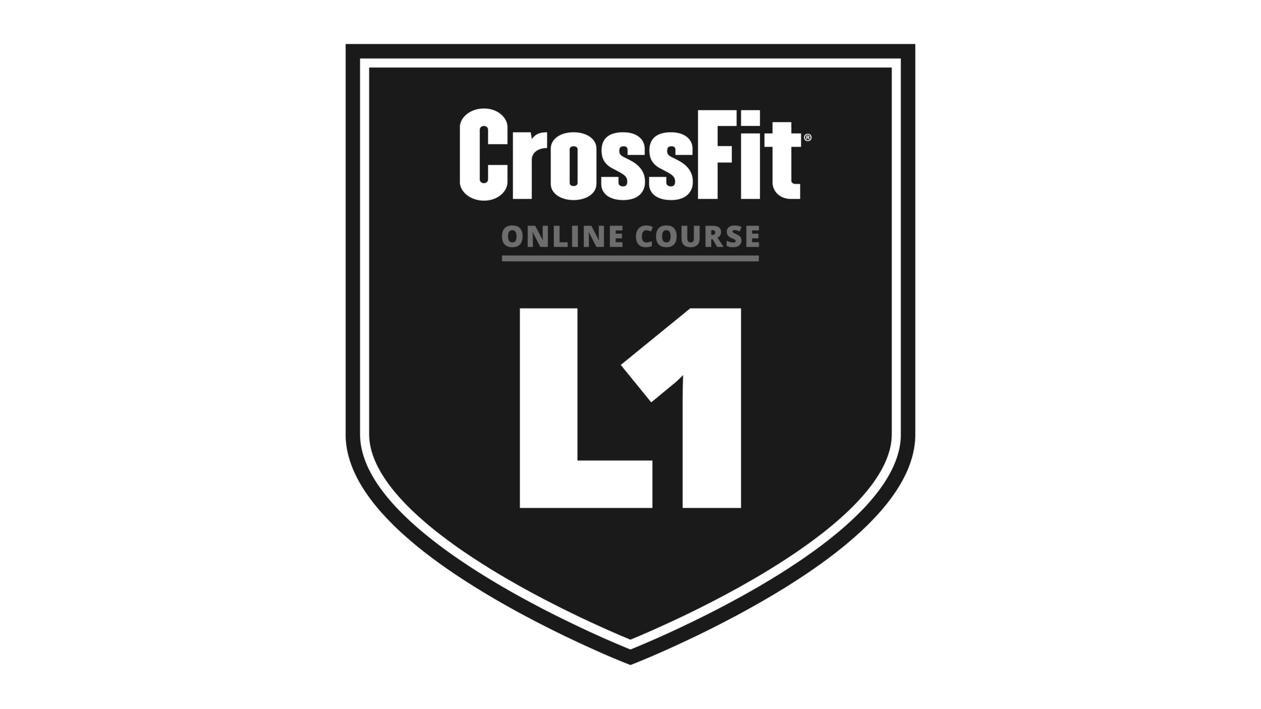 logo noir et blanc de la formation en ligne CrossFit sur la route 1.