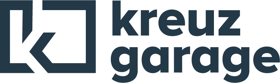 Logo mit einem stilisierten Kreuz und dem Text 'kreuz garage'