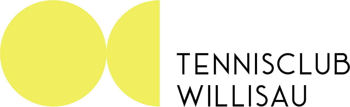 Logo des Tennisclubs Weissau, bestehend aus zwei großen gelben Kreisen und schwarzen Text