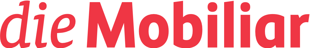 Logo mit dem Text "die Mobiliar" in großer roter Schrift auf schwarzem Hintergrund.