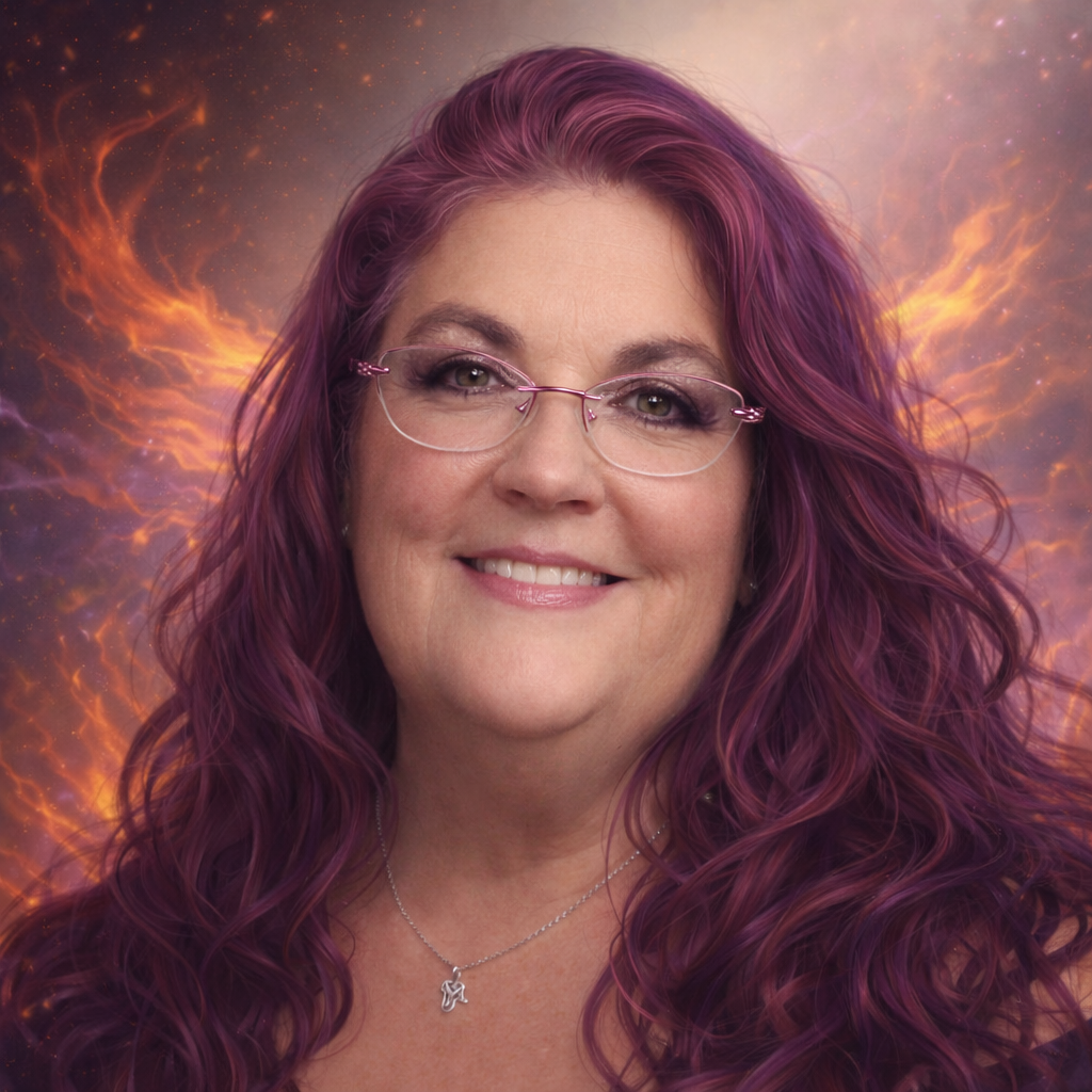 Portrait of Shannon Cristi Stevens, indie author and holistic healer behind Wildfire Alchemy Studio. Specializing in copper and crystal jewelry, Reiki, sound healing, light language, and Soulcraft intuitive coaching.