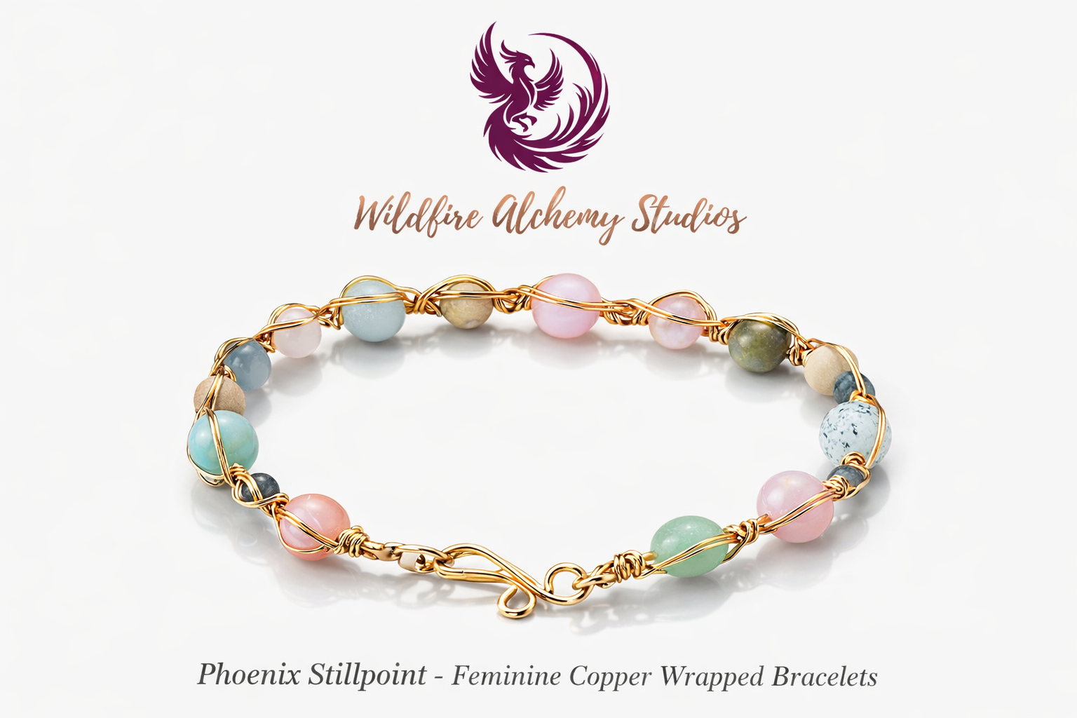 Phoenix Stillpoint Copper Divine Feminine Bracelet - The Serene Flame