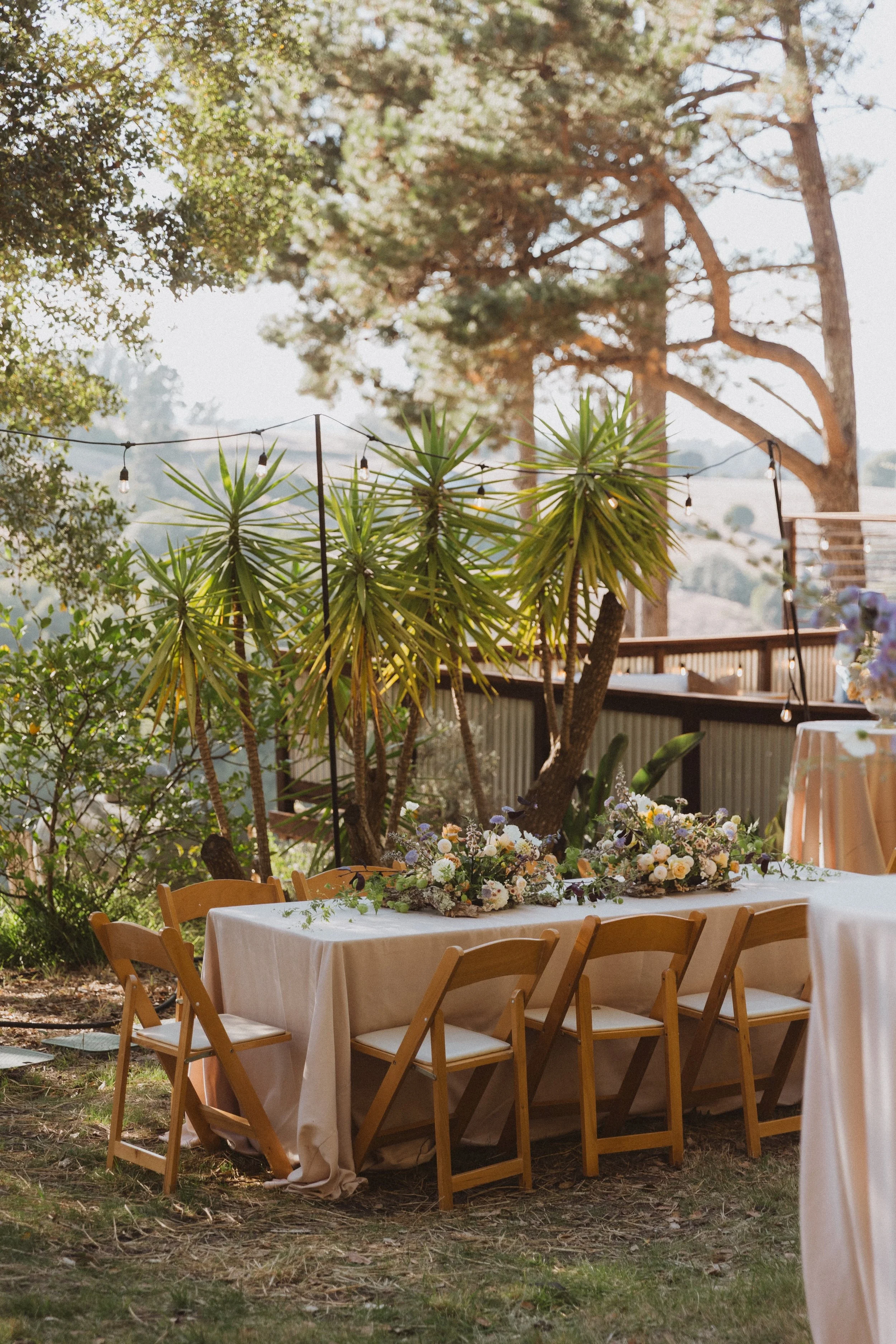 Sebastopol wedding local sustainably grown table arrangements