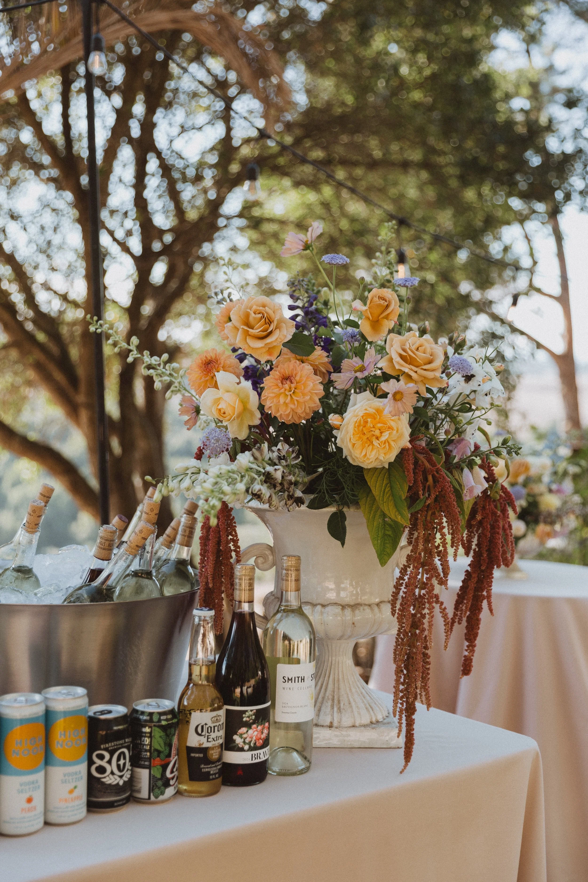 Sebastopol wedding bar organic garden florals 