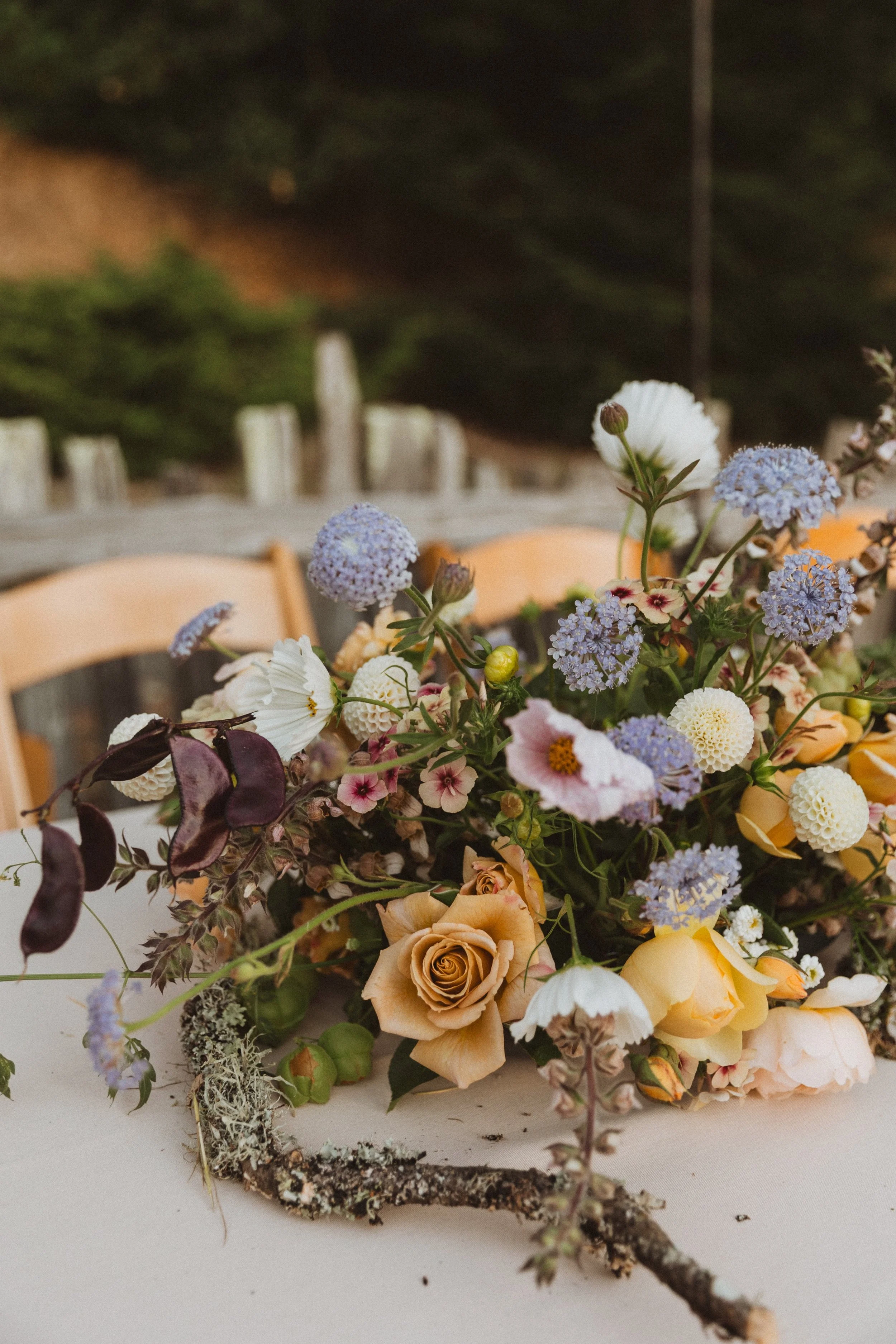 Sebastopol wedding local sustainably grown floral arrangement
