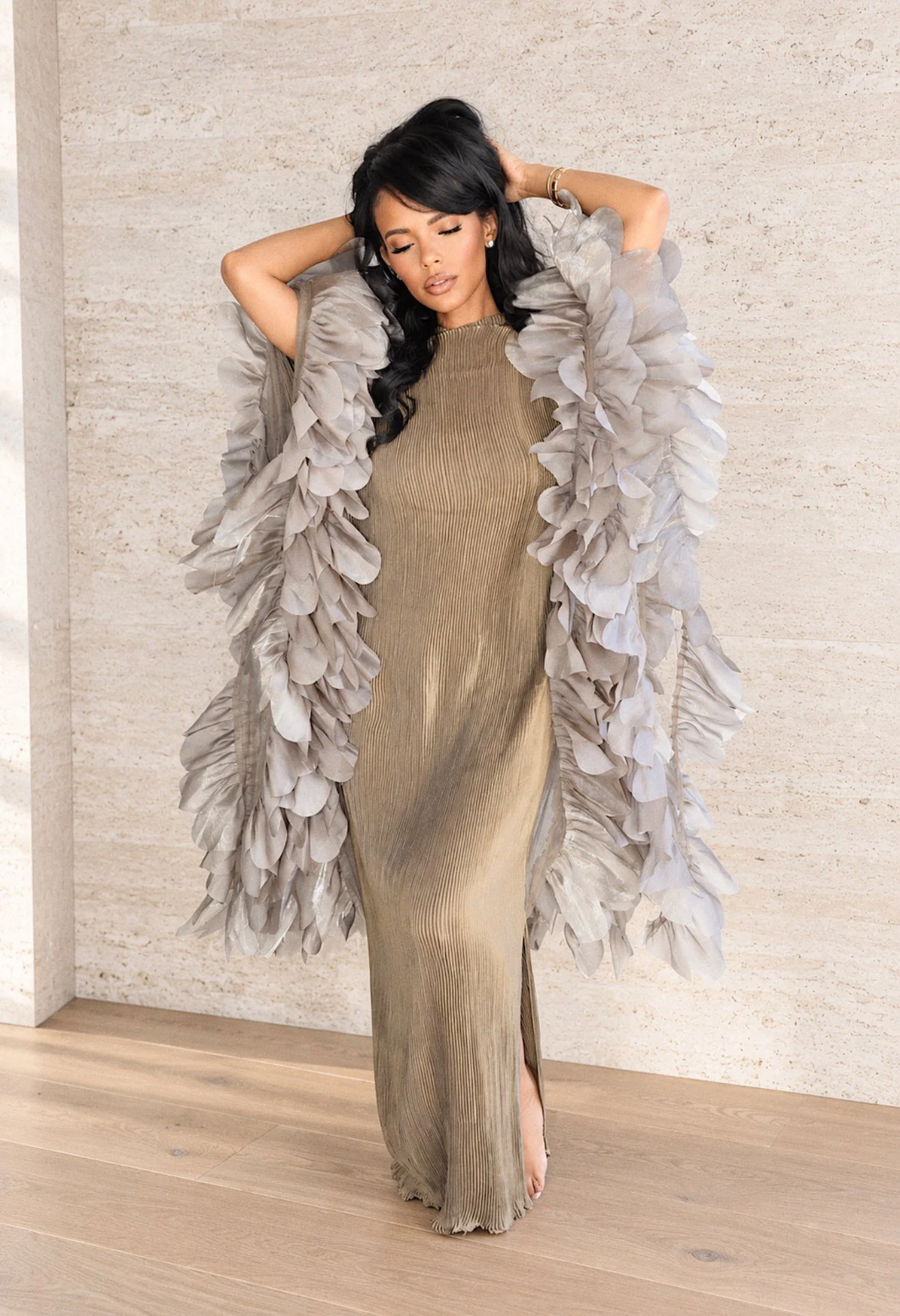 Float Through Ruffle Detail Dress PRE ORDER 10/5-10/30