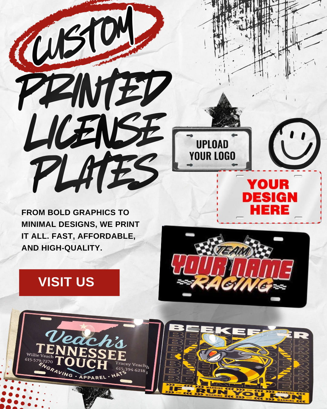 CUSTOM PRINTED LICENCE PLATES STARTING AT 29.99