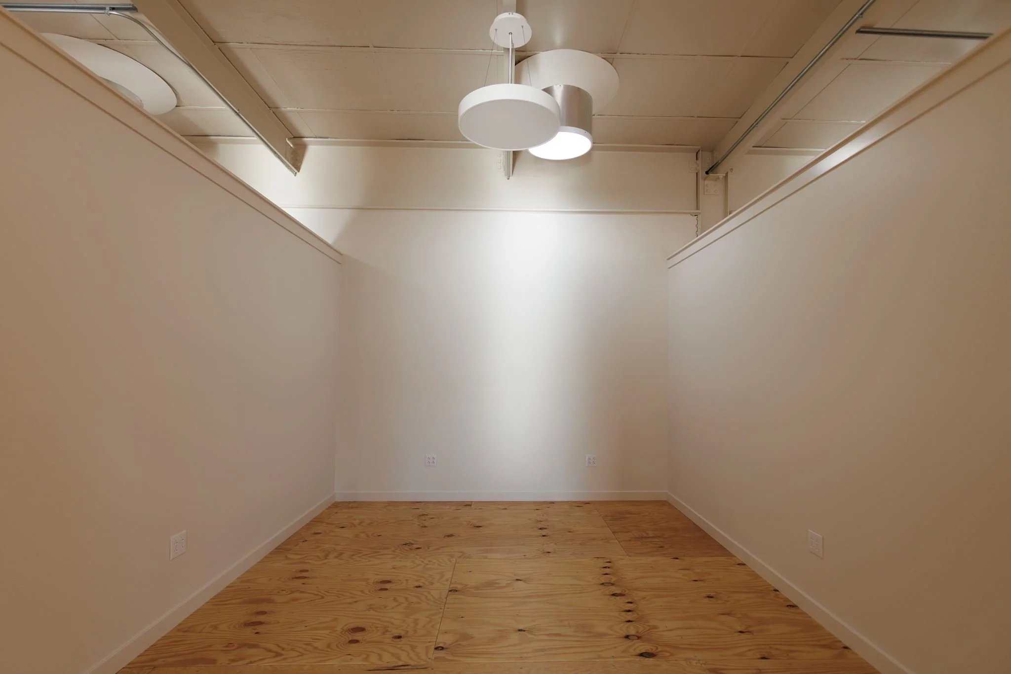 An example of a 155 square foot studio with skylights available at PinDeck Studios & Gallery in Ambridge, PA.
