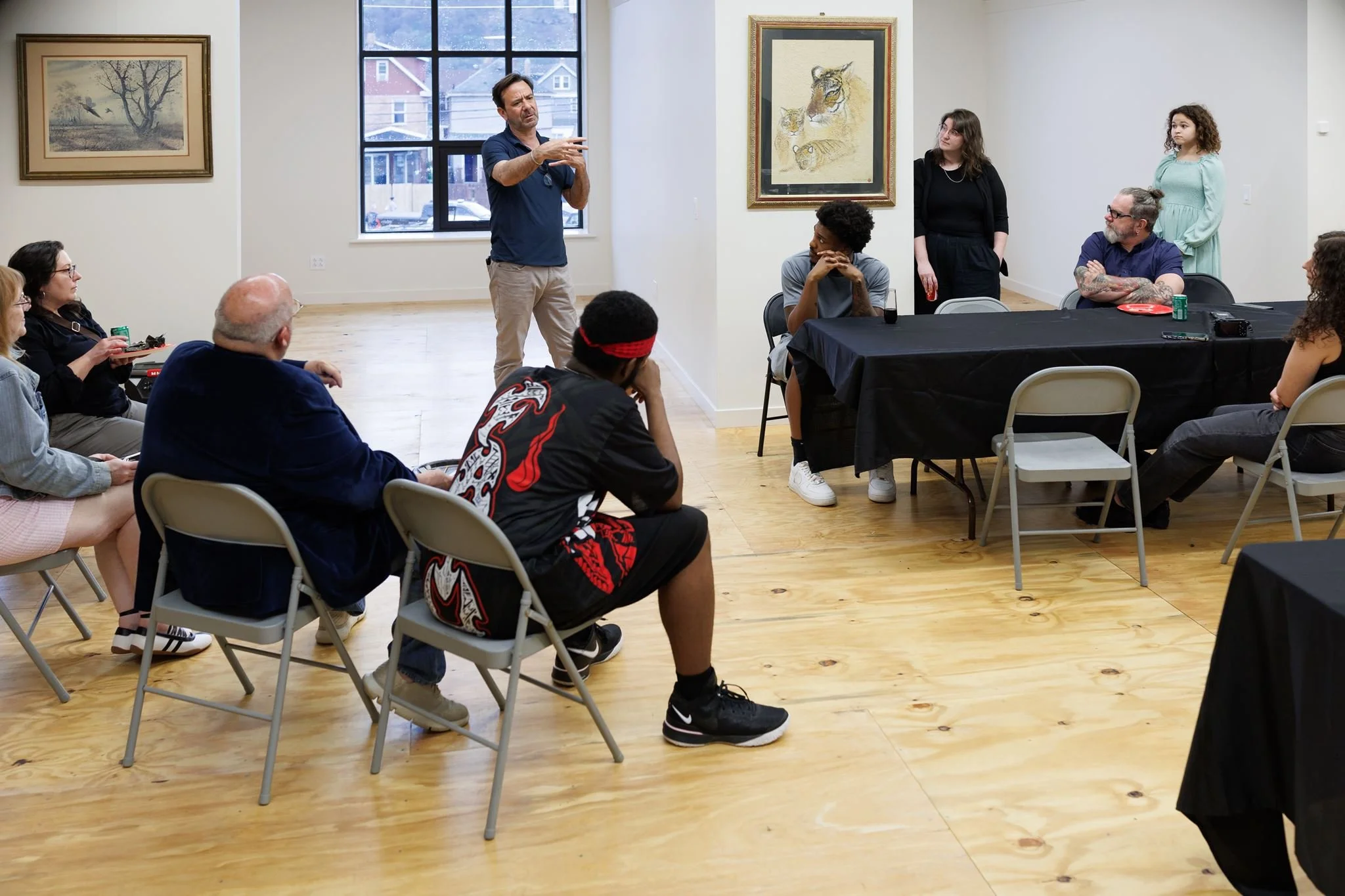 The PinDeck Community of artists organizes events for the public to visit, meet artists, and buy art. This is completely artist-run with no commissions.