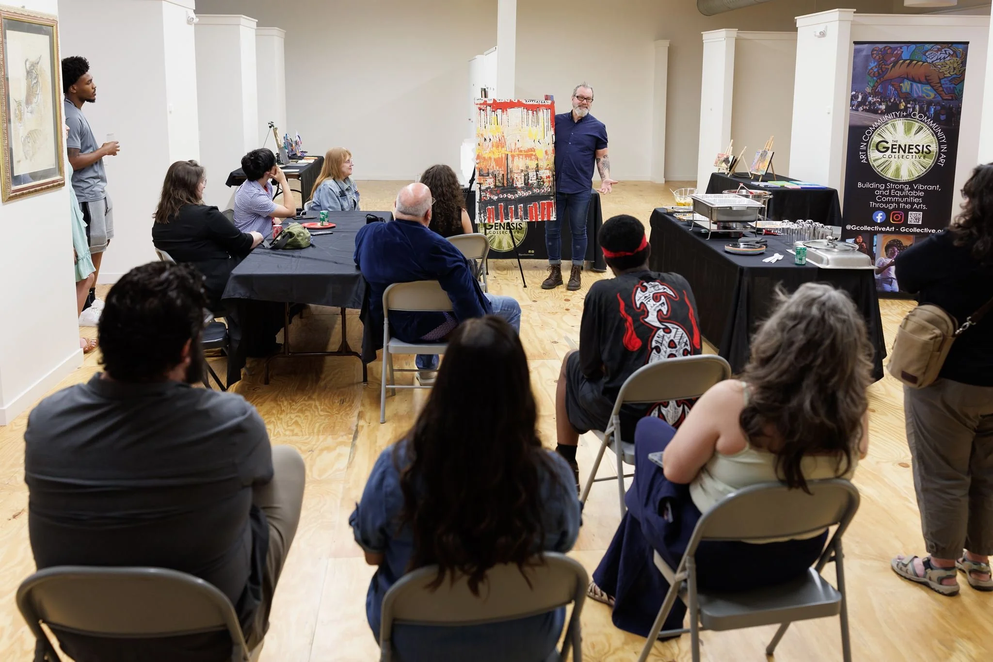 The PinDeck Community of artists organizes events for the public to visit, meet artists, and buy art. This is completely artist-run with no commissions.