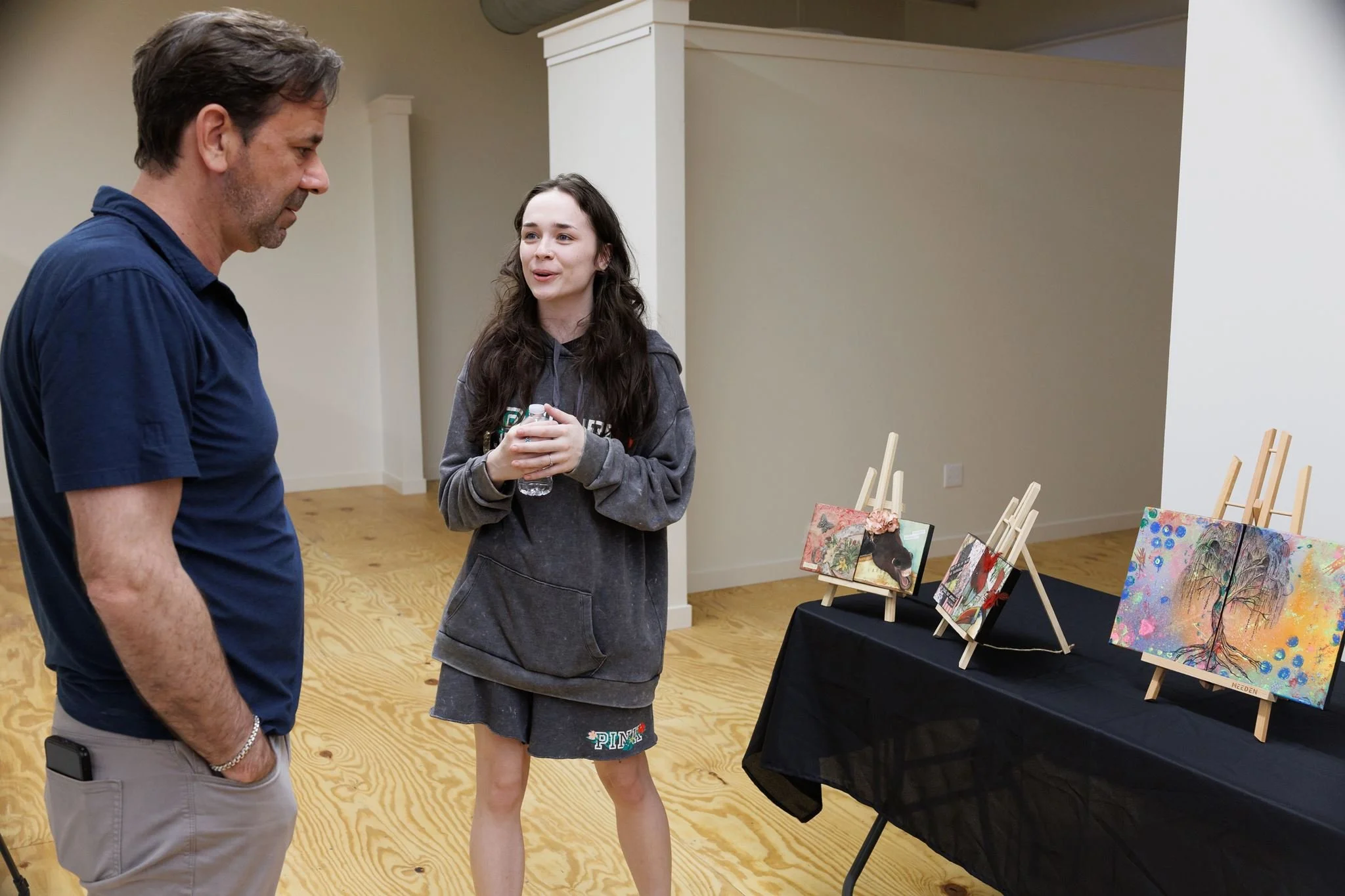 The PinDeck Community of artists organizes events for the public to visit, meet artists, and buy art. This is completely artist-run with no commissions.