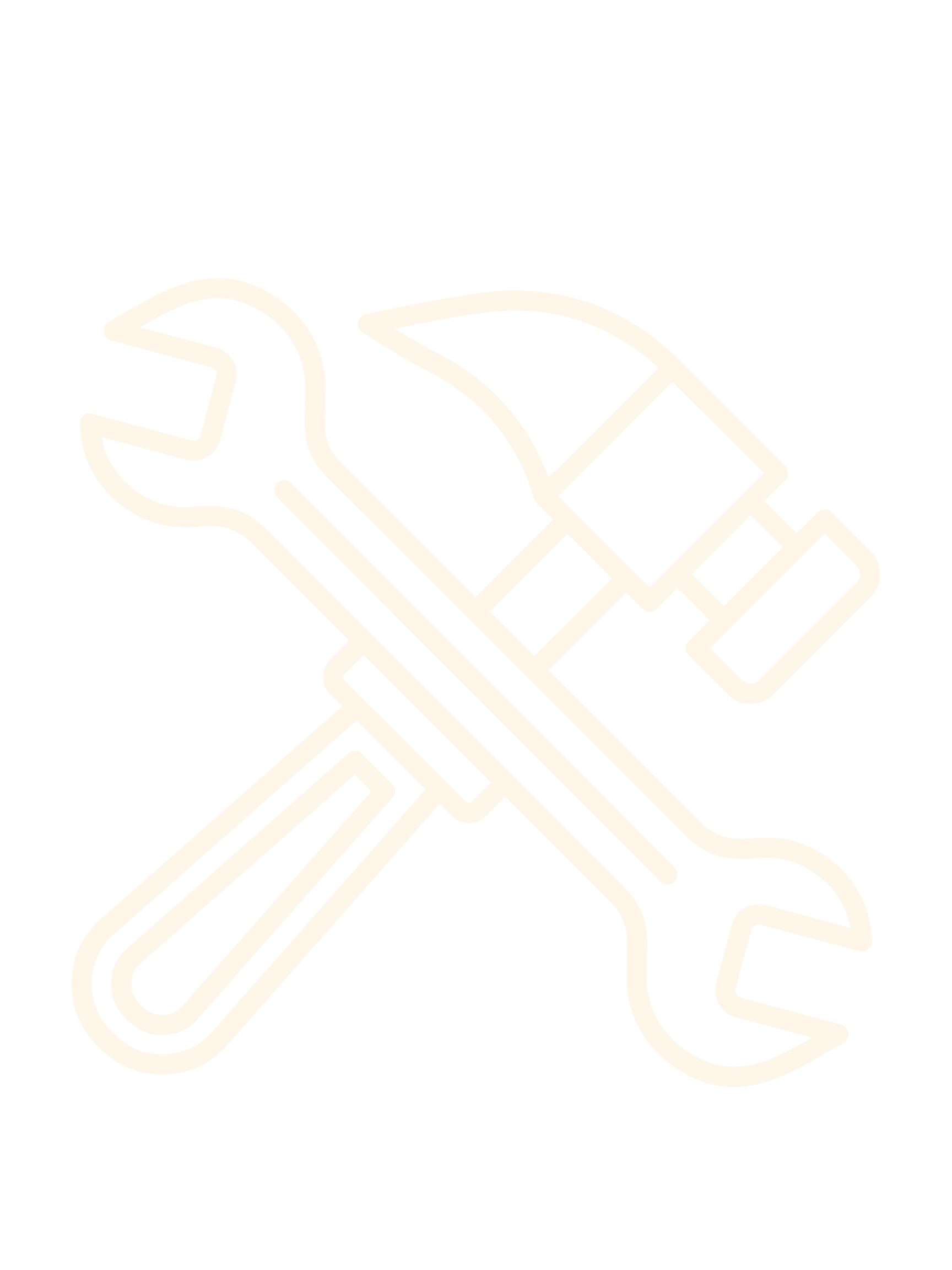 Outlined icons of a hammer, screwdriver, wrench, and paintbrush crossed over a black background.