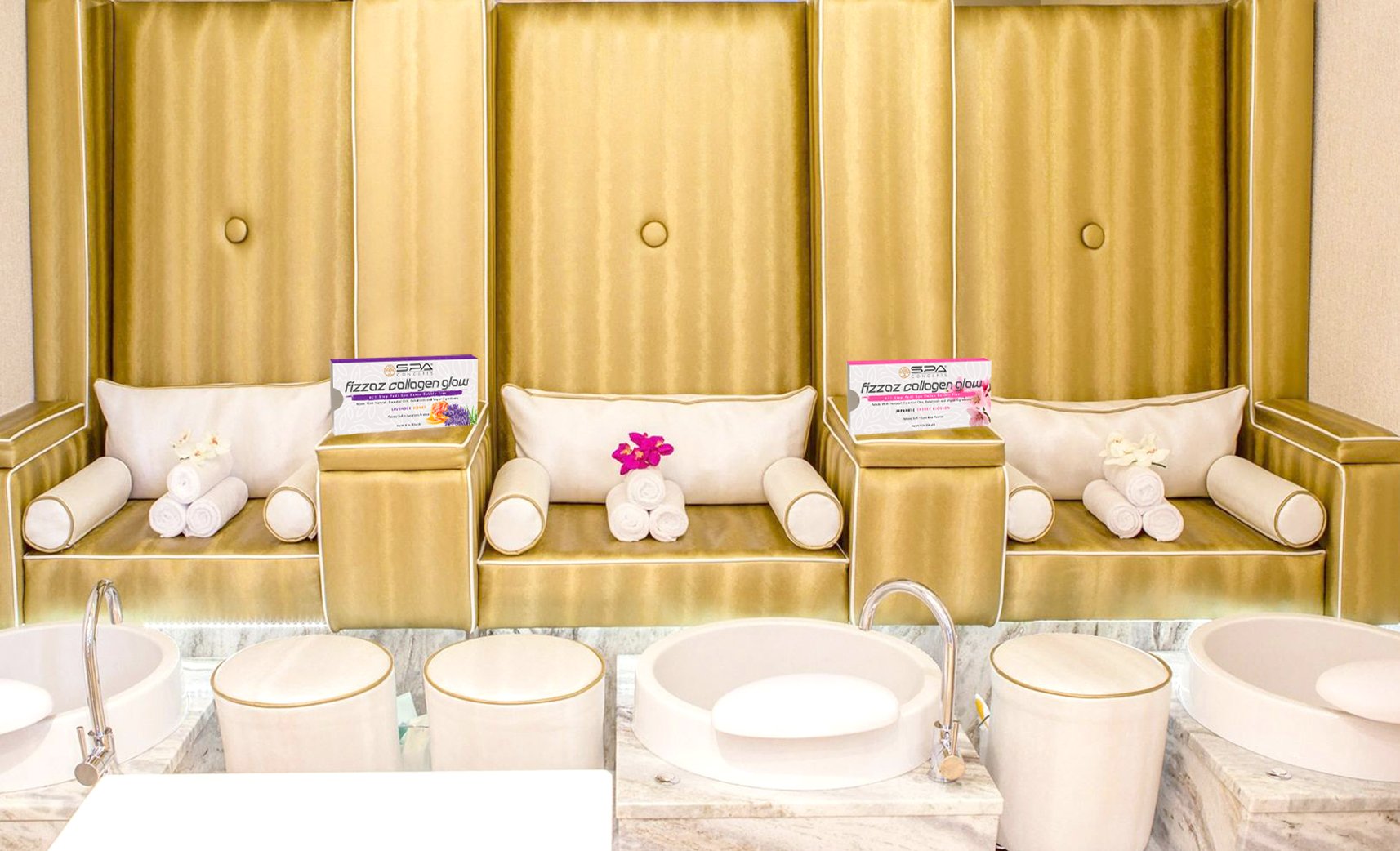 Upscale salon interior for professional manicure and pedicure services