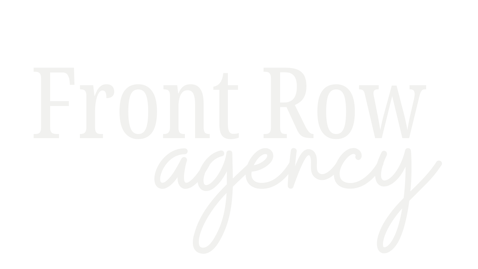 Logo de l'agence Front Row Agency avec le texte en blanc sur fond noir