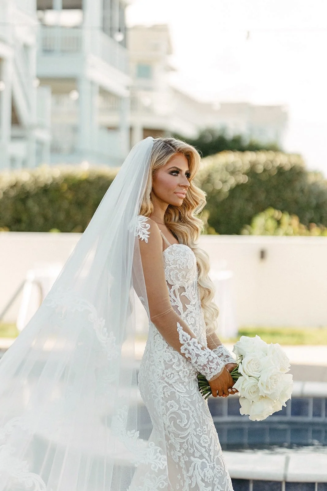 :uxury Bridal Hair, glam waves, updos, timeless hair in South West Florida by Christina Marie Munoz, a luxury bridal hair stylist from New Jersey and South West Florida