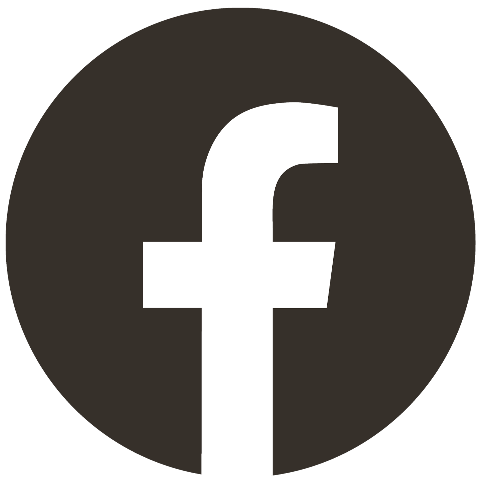 Logo di Facebook con sfondo nero e cerchio grigio scuro.