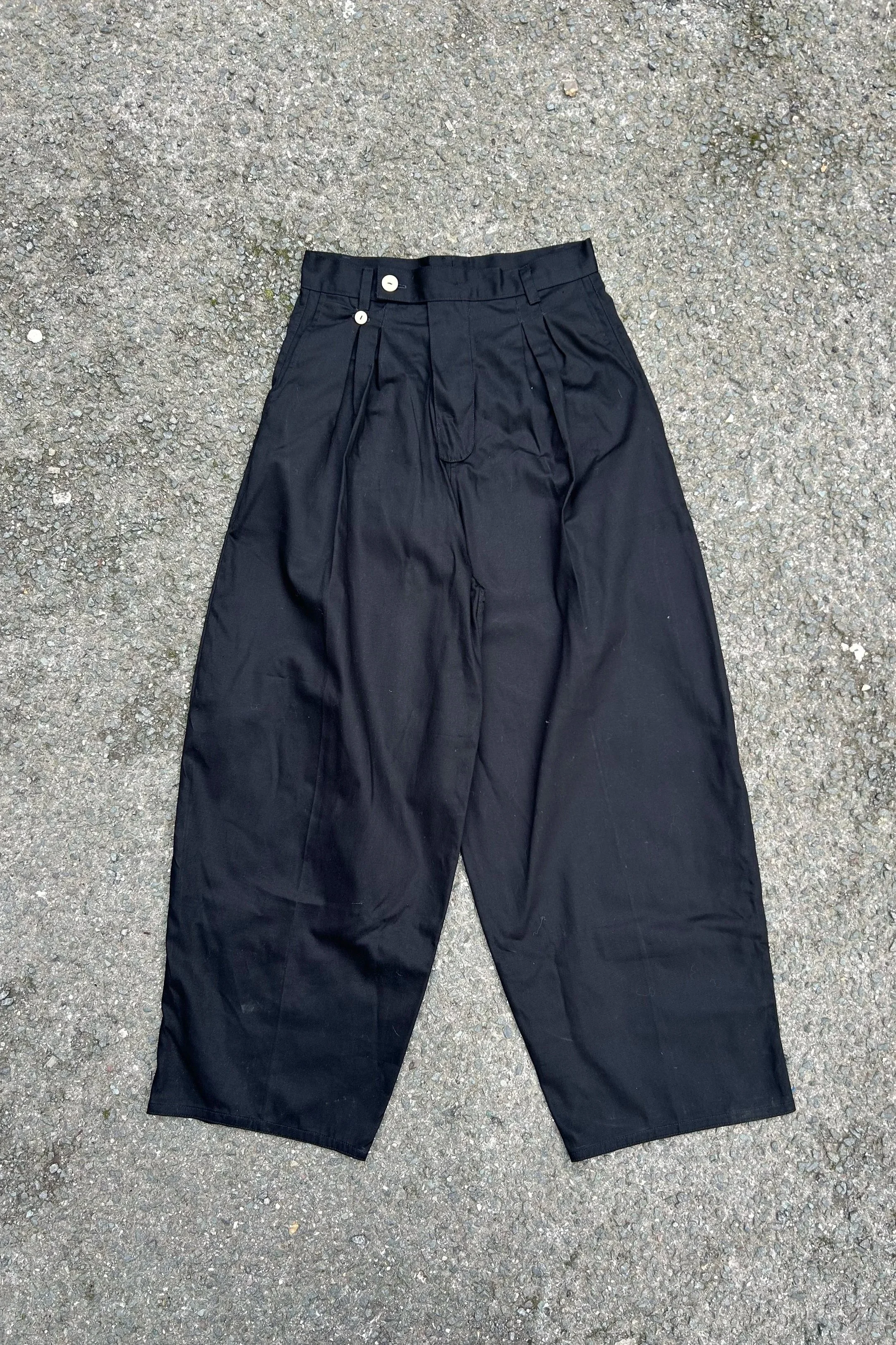 Superpleat Trousers in Black Drill