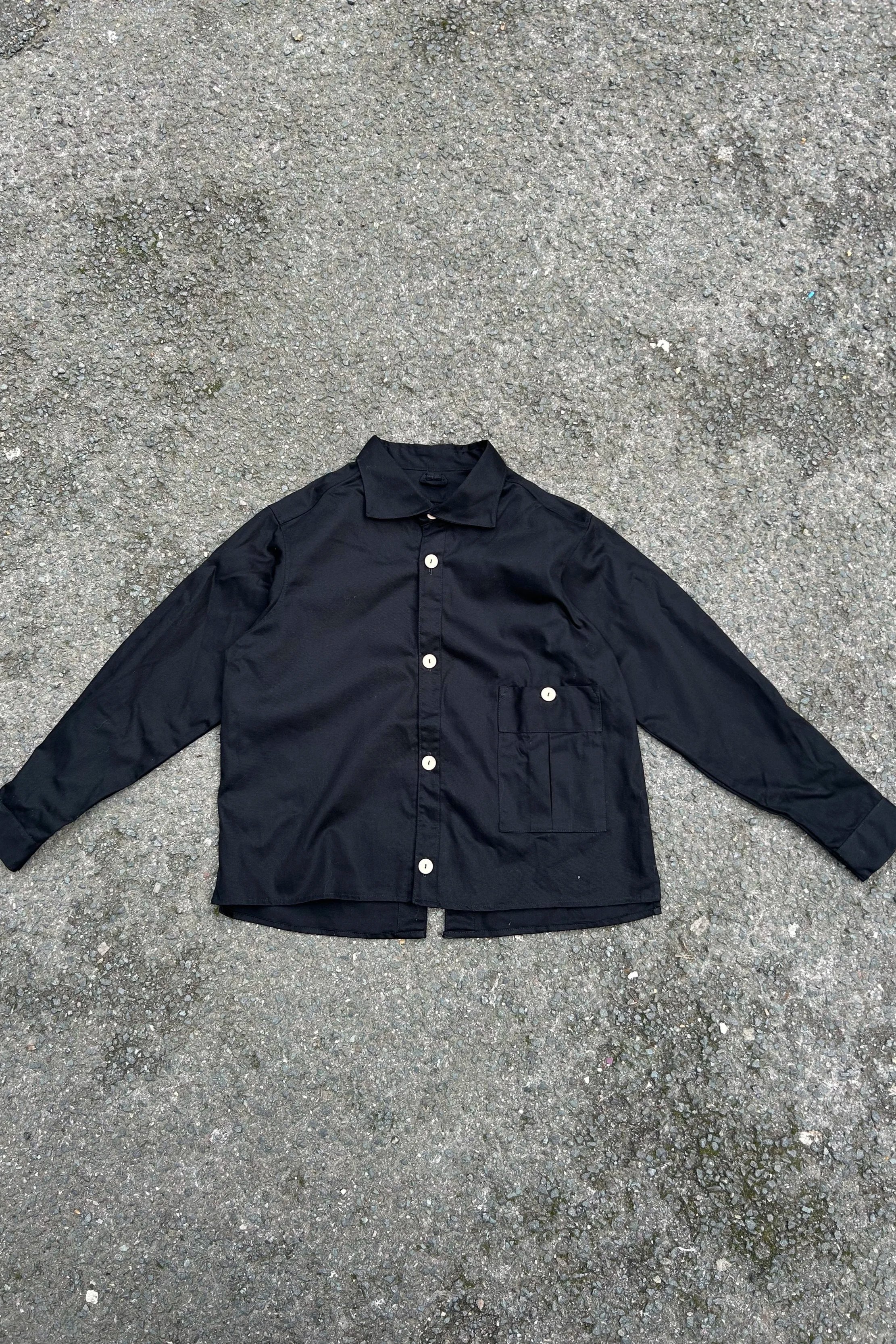 Cartoon Shirt in Black Drill