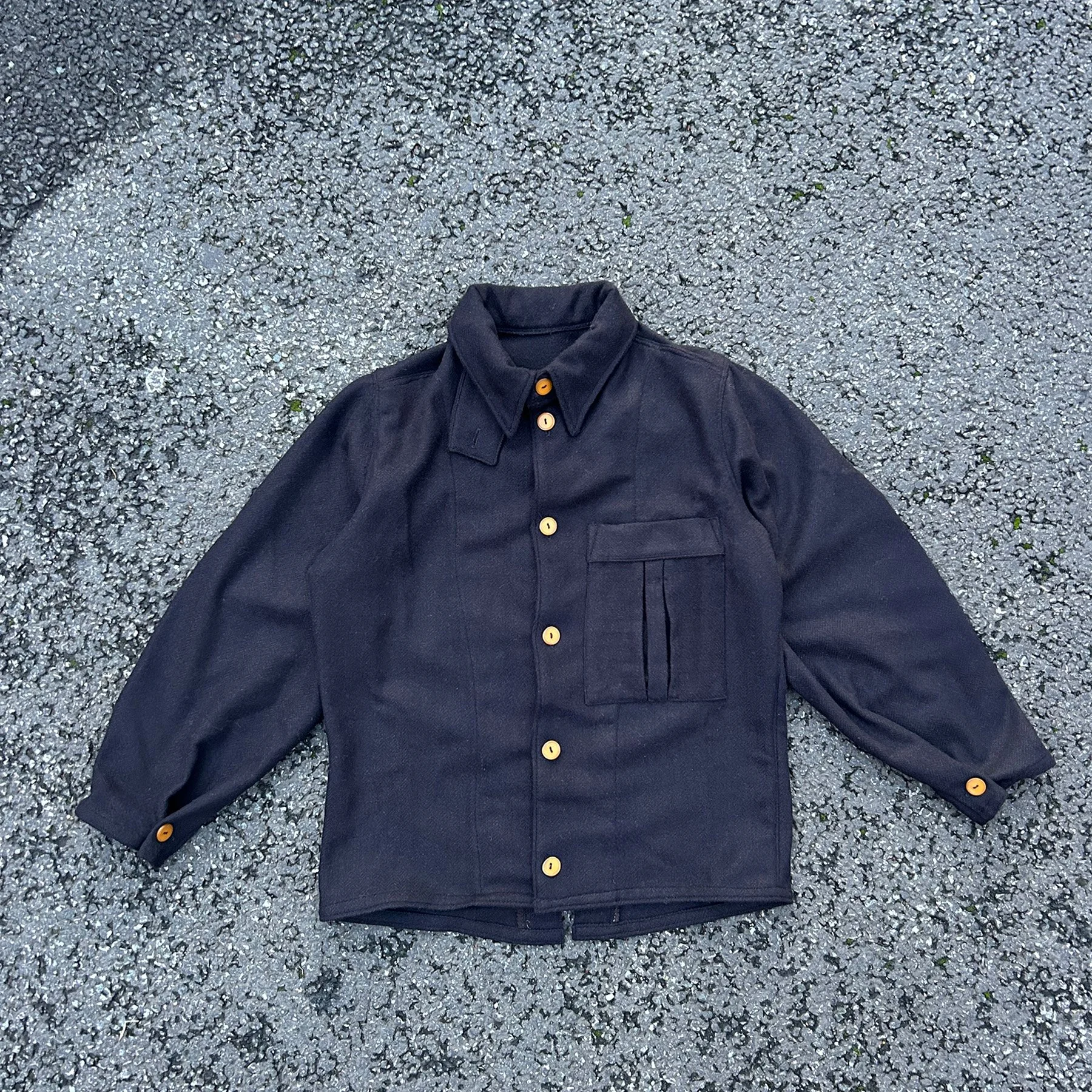 Brown Wool Herringbone