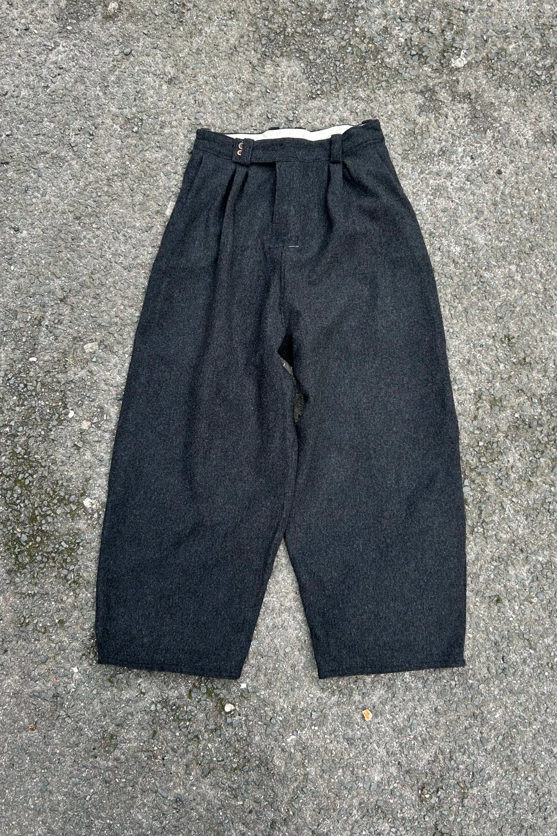 Superpleat Trousers in Grey Wool