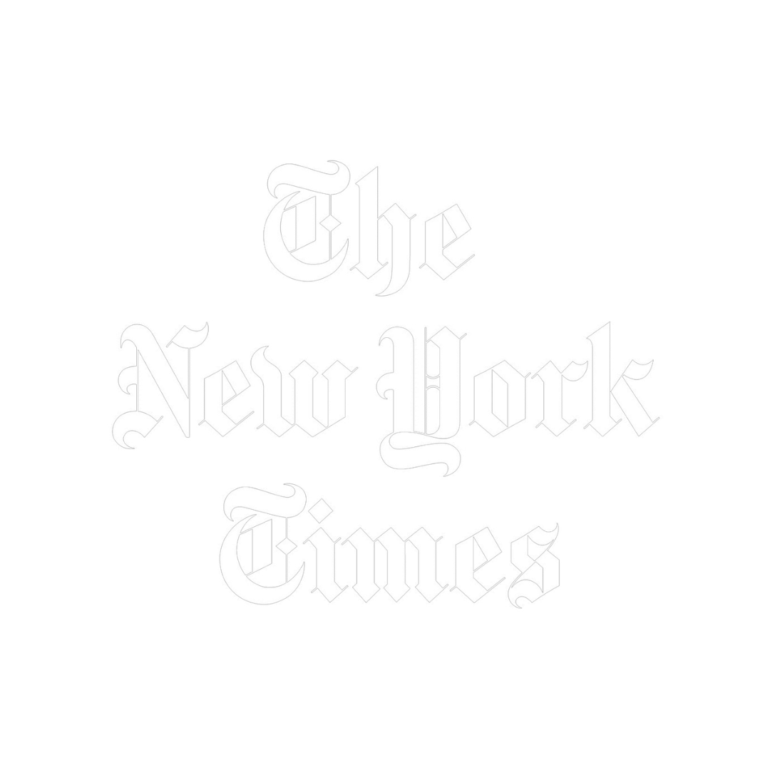 Black background with white Gothic-style text reading 'The New York Times'.