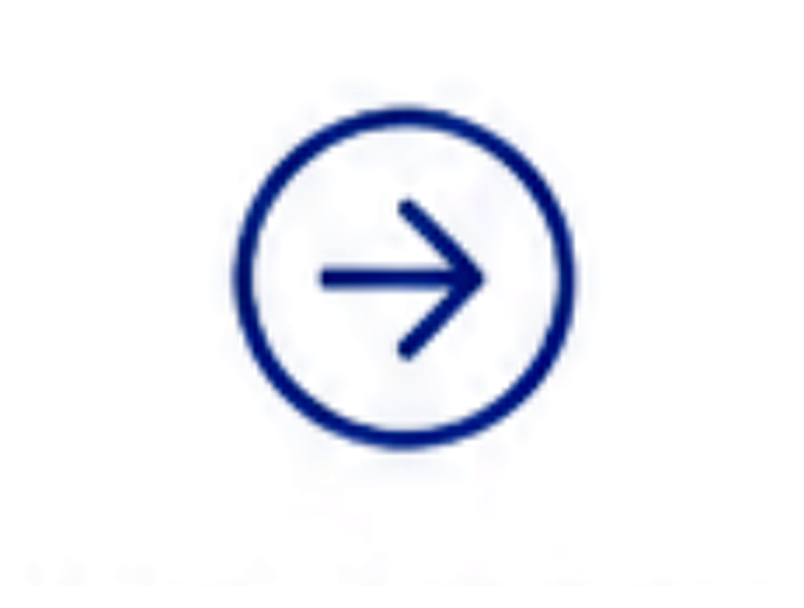 Blue right arrow icon inside a circle