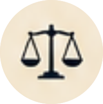 Icon of a balanced scale symbolizing justice or law