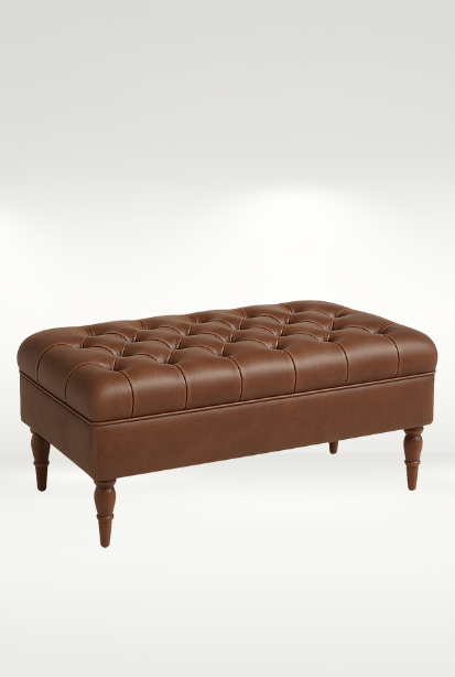 Whitehaven Tufted Ottoman || Shown in Tufted Pryceless Spot On Leather

-- (Style #:) JW11-24
-- (Dimensions:) 48W x 20D x 19H
-- (Weight:) 75lbs
-- (COL Req:) 111 sq ft | (COM Req:) 6.5 yds