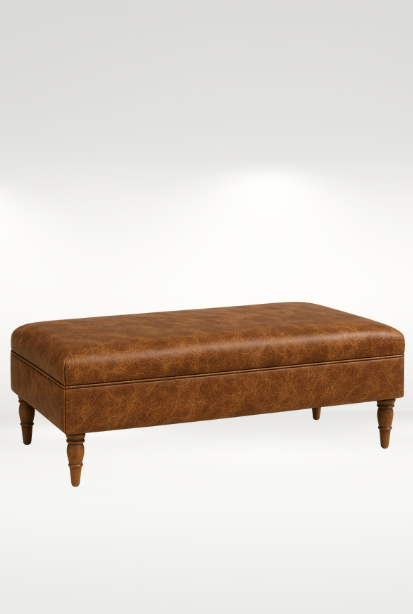 Whitehaven Ottoman || Shown in Cheyenne Stirrup Leather

-- (Style #:) JW09-24
-- (Dimensions:) 48W x 20D x 19H
-- (Weight:) 75lbs
-- (COL Req:) 85 sq ft | COM Req: 5 yds