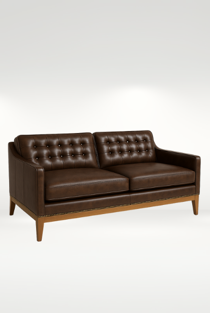 Monroe Tufted Back Sofa || Shown in Applause Choco Suisse

-- (Style #:) JW103-20
-- (Dimensions:) 86W x 38D x 36H
-- (Weight:) 150 lbs
-- (COL Req:) 340 sq ft | (COM Req:) 20 yds