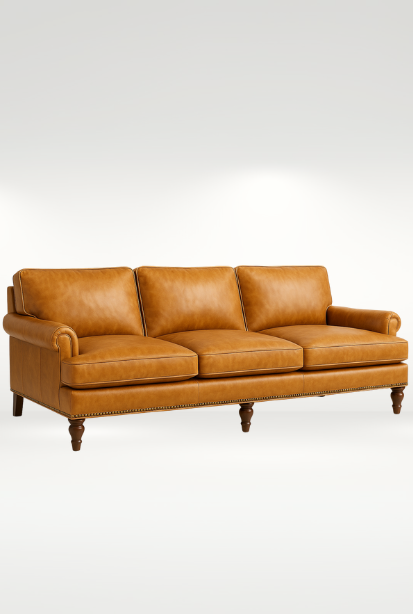 Chelsea Sofa || Shown in Montana Golden Glow Leather

-- (Style #:) JW101-20
-- (Dimensions:) 86W x 38D x 36H
-- (Weight:) 155lbs
-- (COL Req:) 340 sq ft | (COM Req:) 20 yds