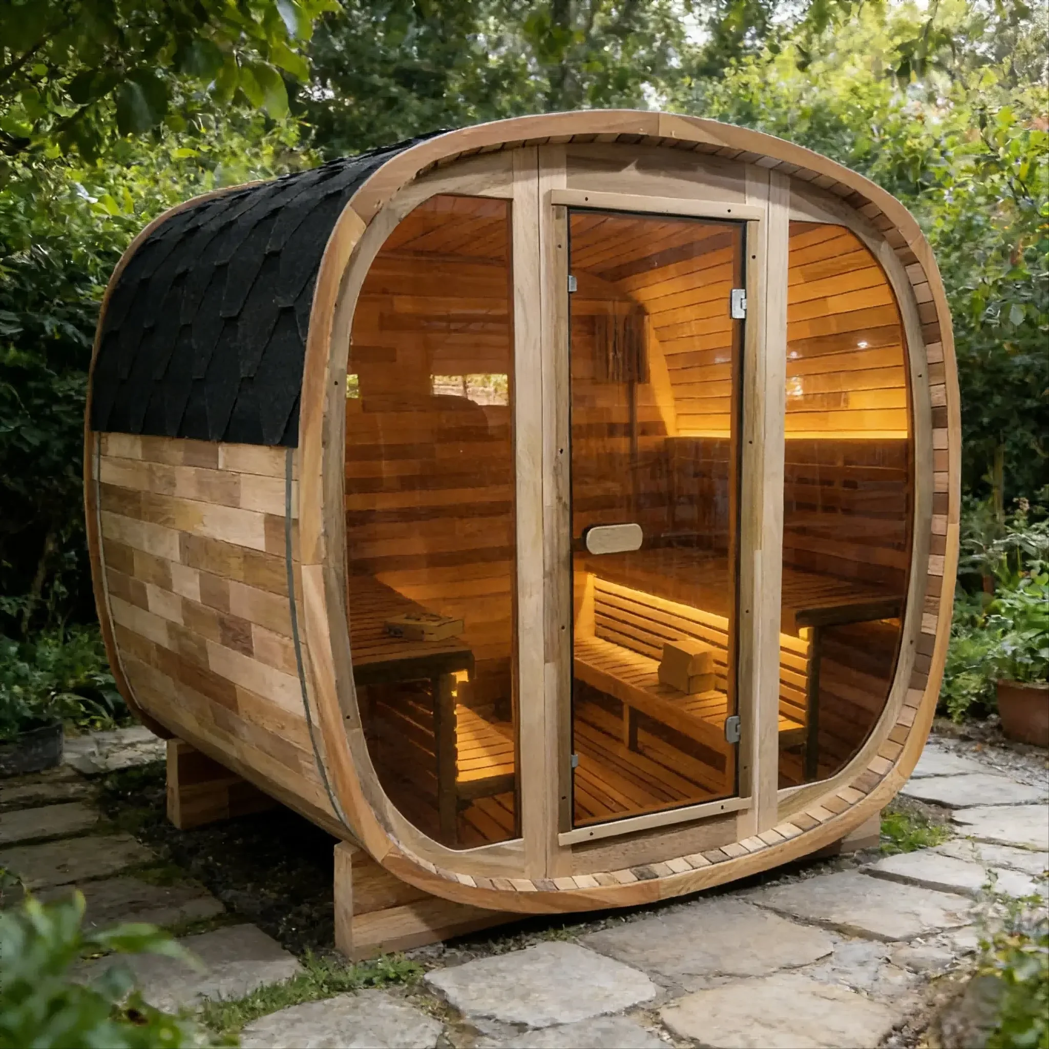 4-6PersonTintedGlassPanelandRedCedarOutdoorSquareTraditionalSteamSauna_Weather-ResistantSolidWoodSauna_1.webp